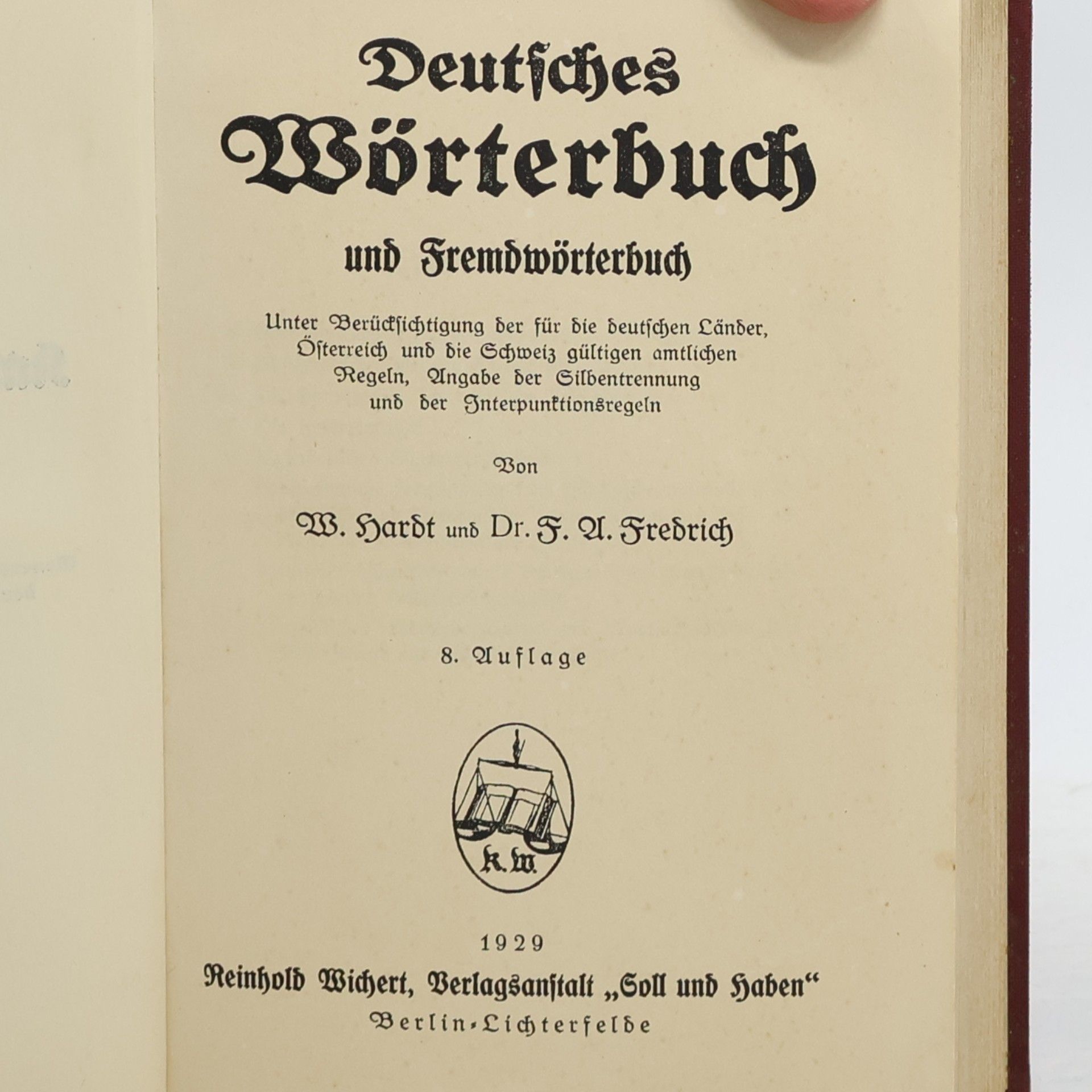 W. Hardt Deutsches Wörterbuch und Fremdwörterbuch