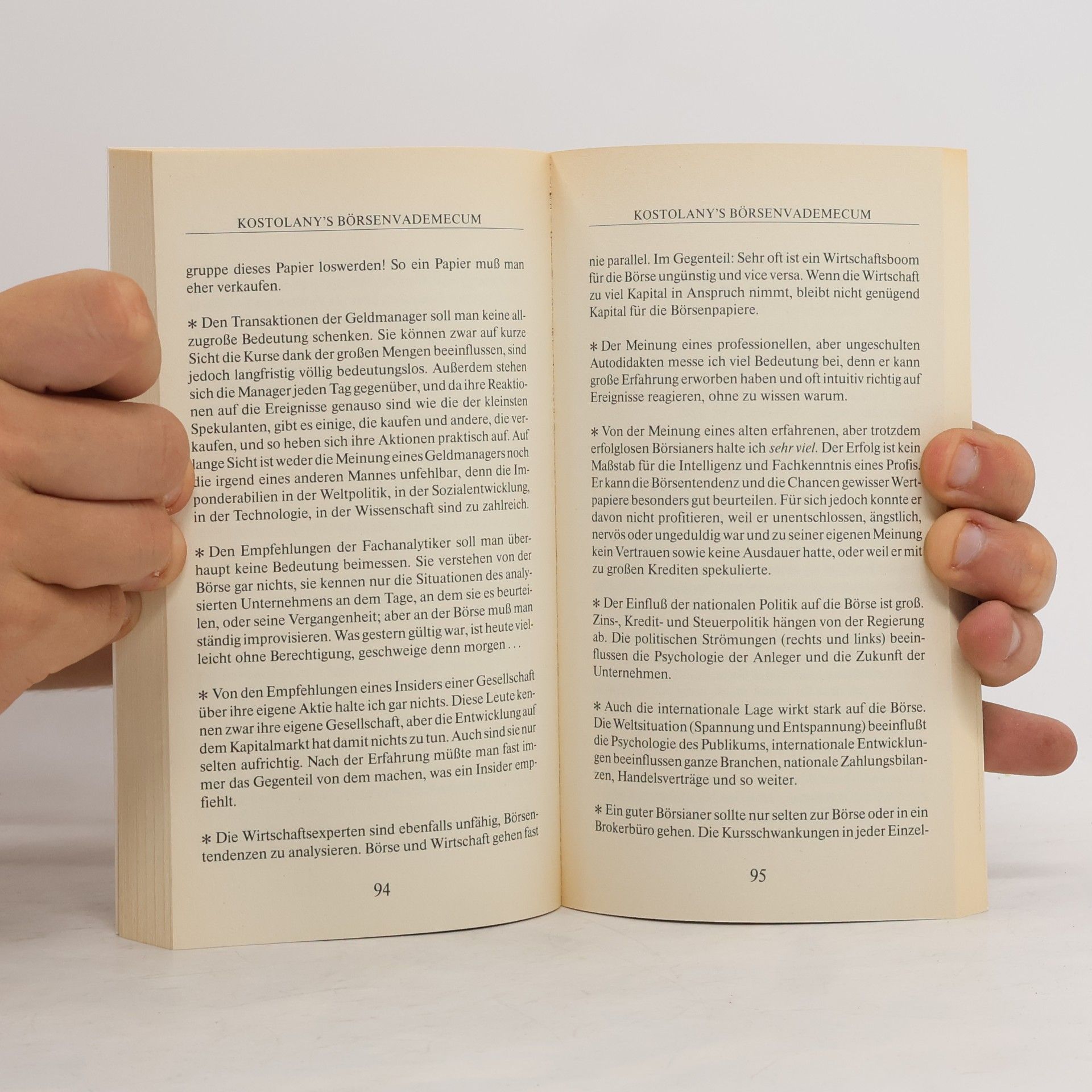 André Kostolany Kostolanys Notizbuch