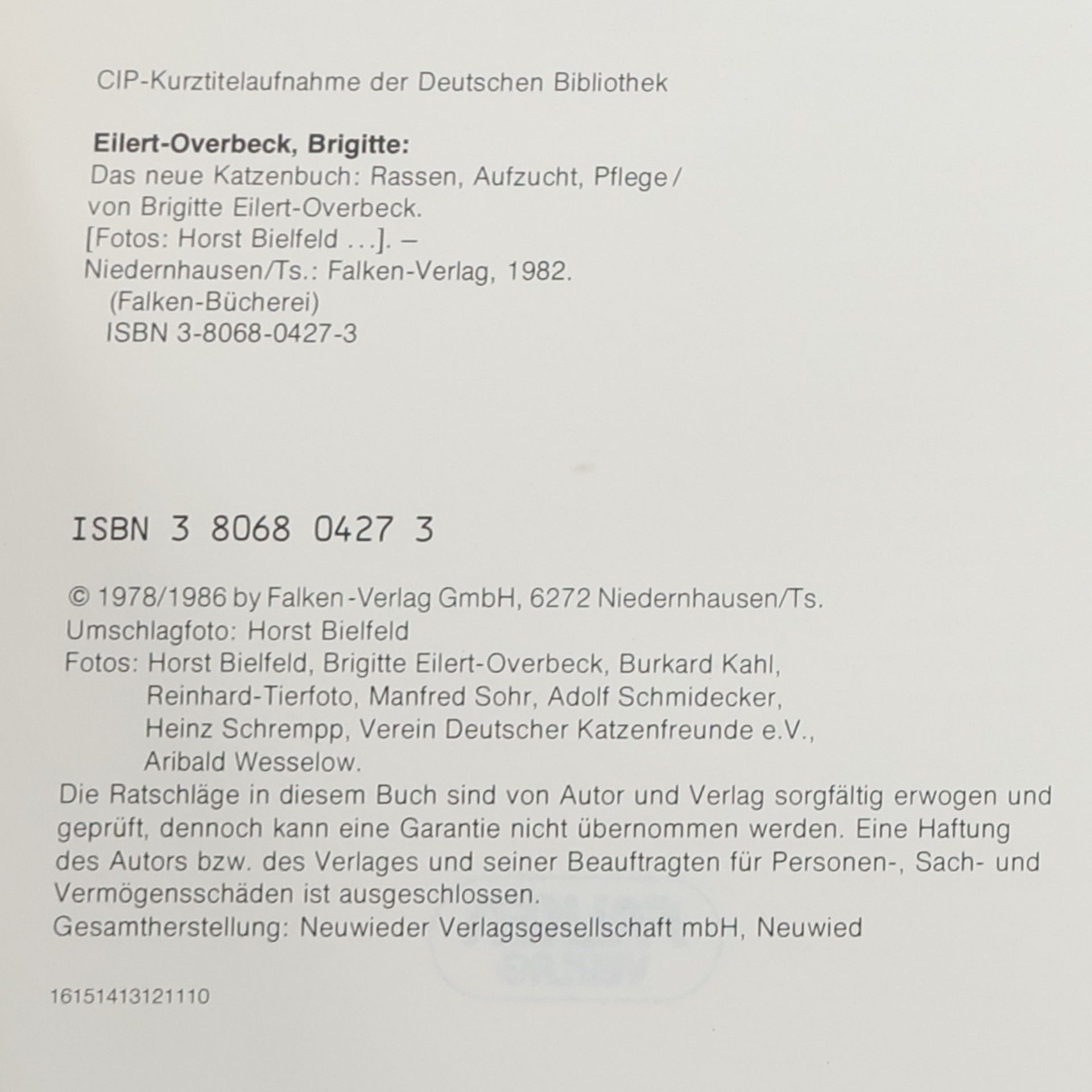 Brigitte EilertOverbeck Das neue Katzenbuch