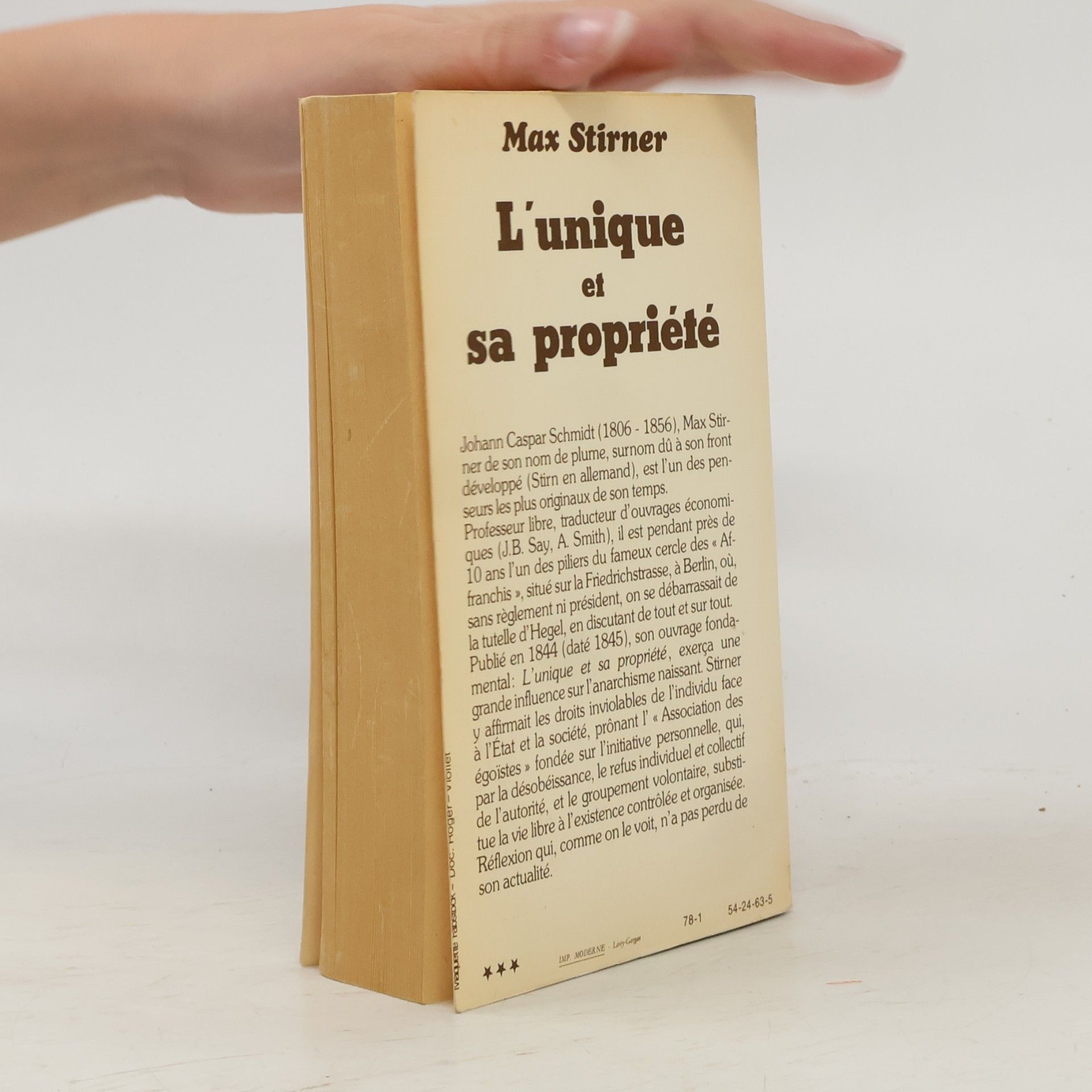 Max Stirner L'Unique et sa propriété