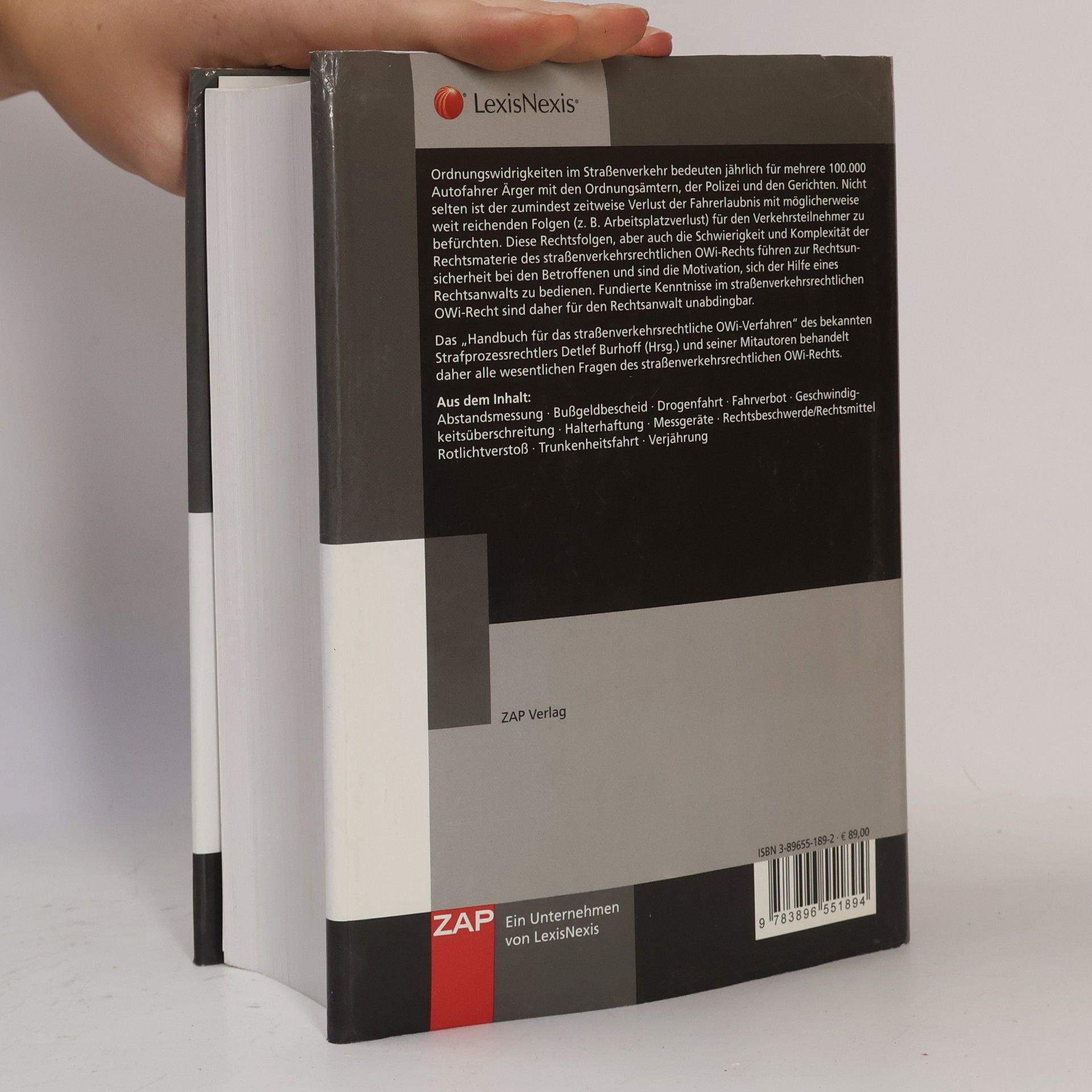 Detlef Burhoff Handbuch für das straßenverkehrsrechtliche OWi-Verfahren