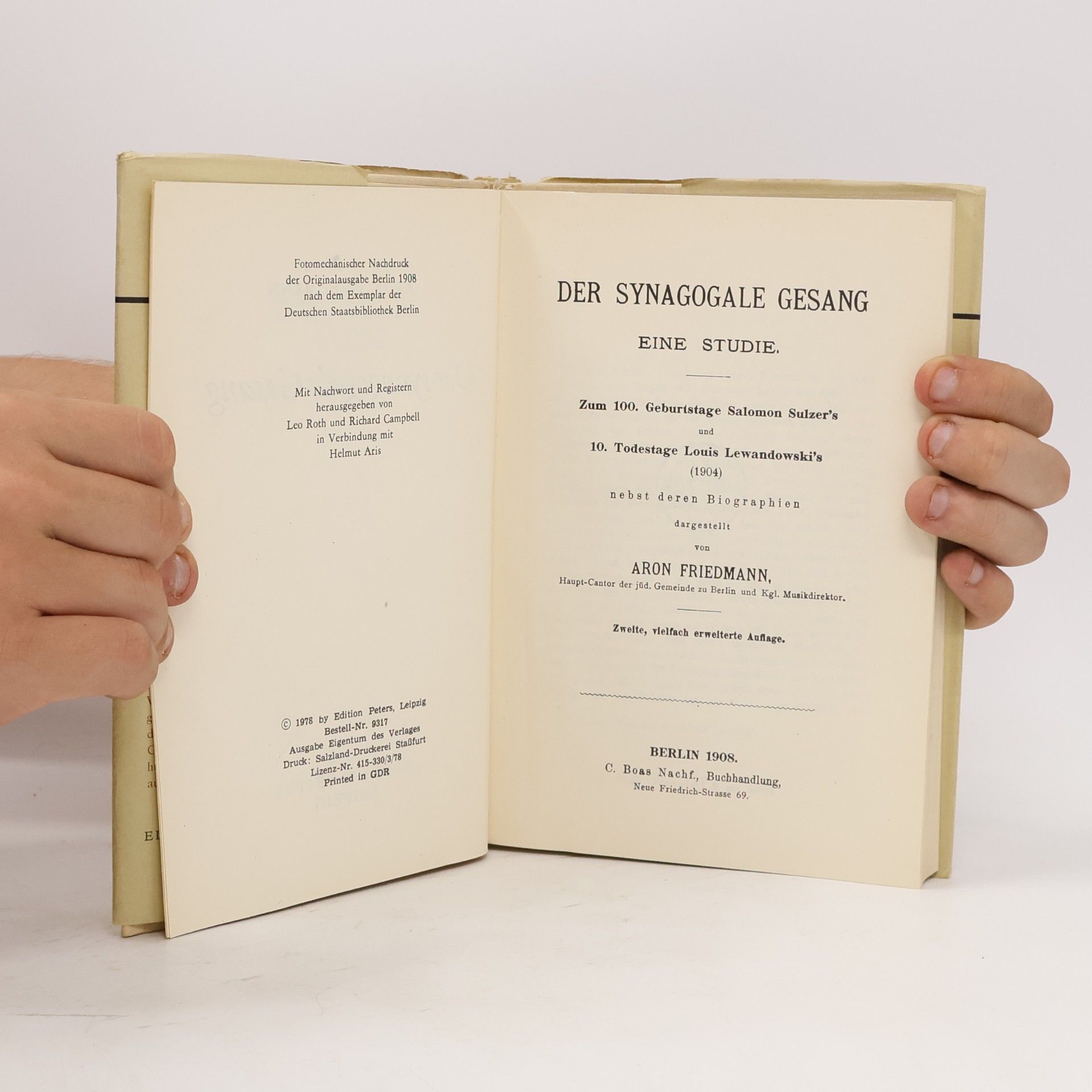 Aron Friedmann Der synagogale Gesang
