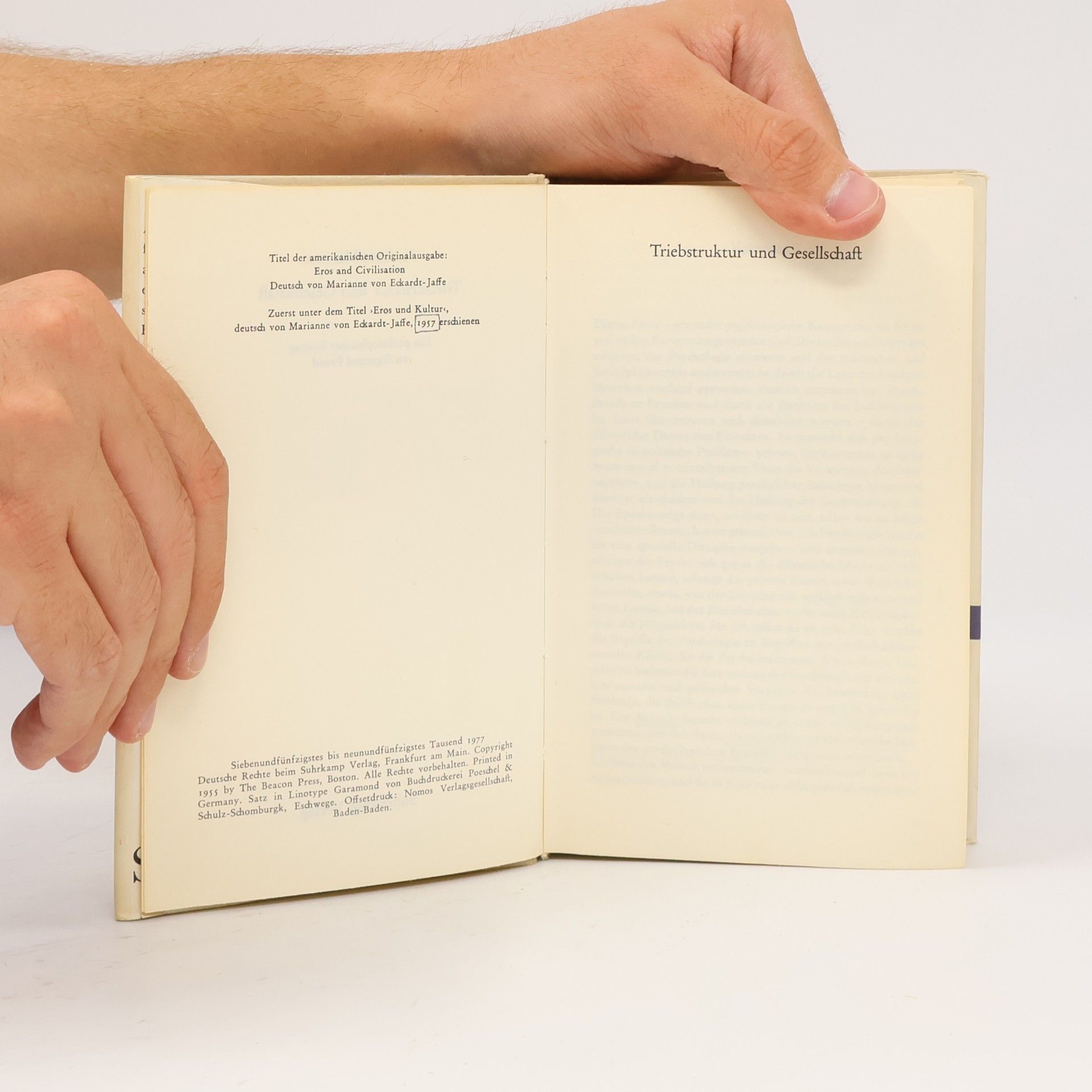 Herbert Marcuse Triebstruktur und Gesellschaft