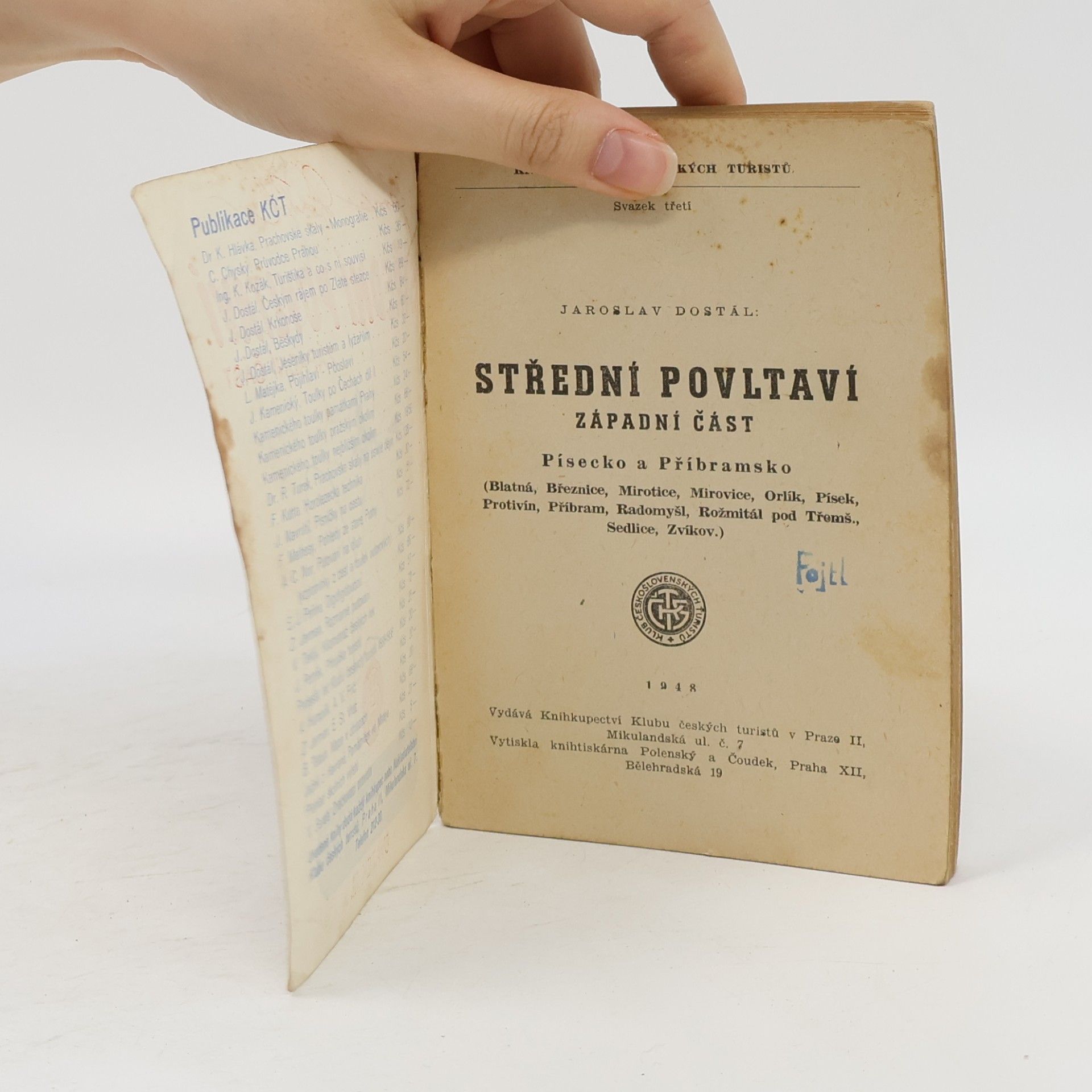 Jaroslav Dostál Střední povltaví. Západní část
