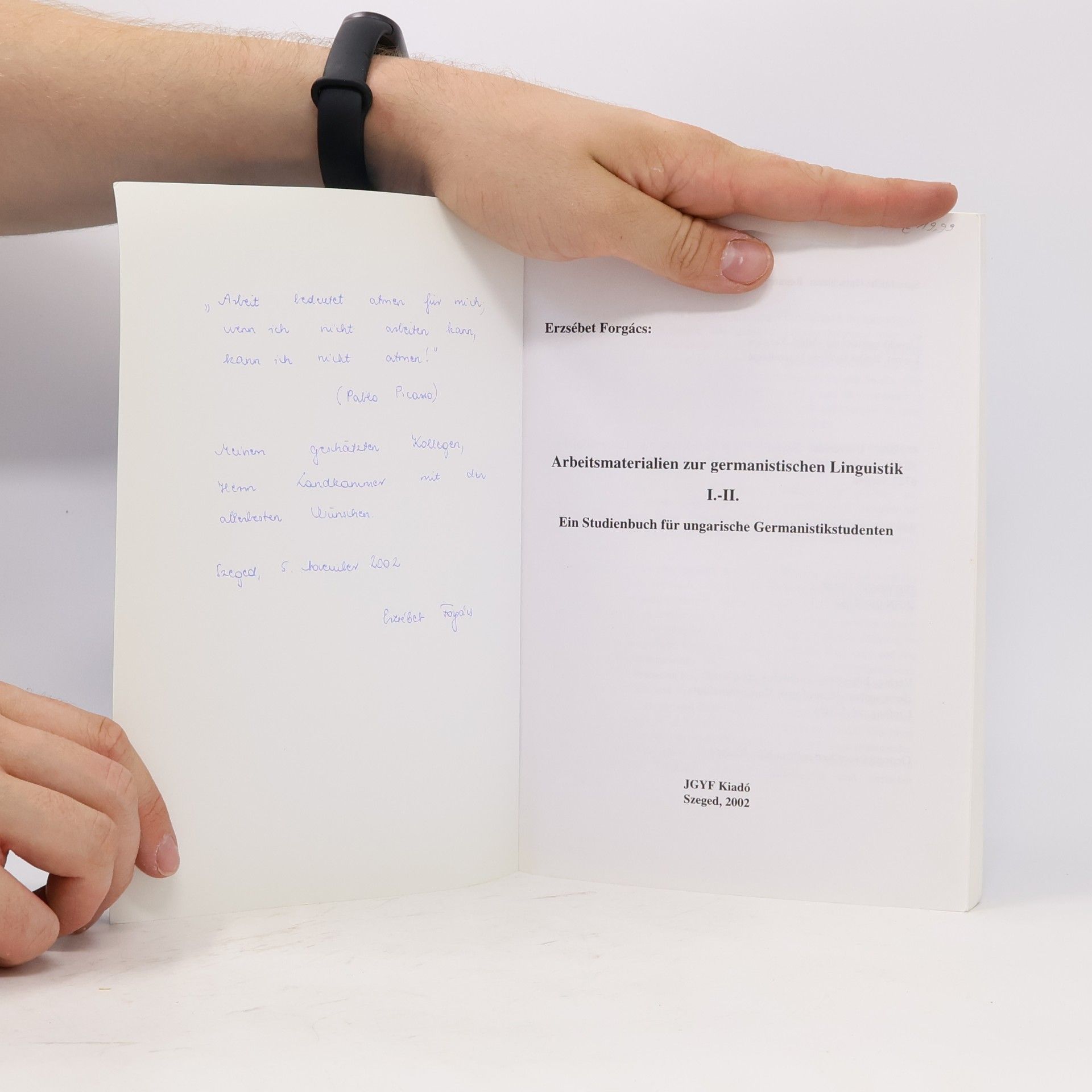 Erzsébet Forgács Arbeitsmaterialien zur germanistischen Linguistik I.-II.