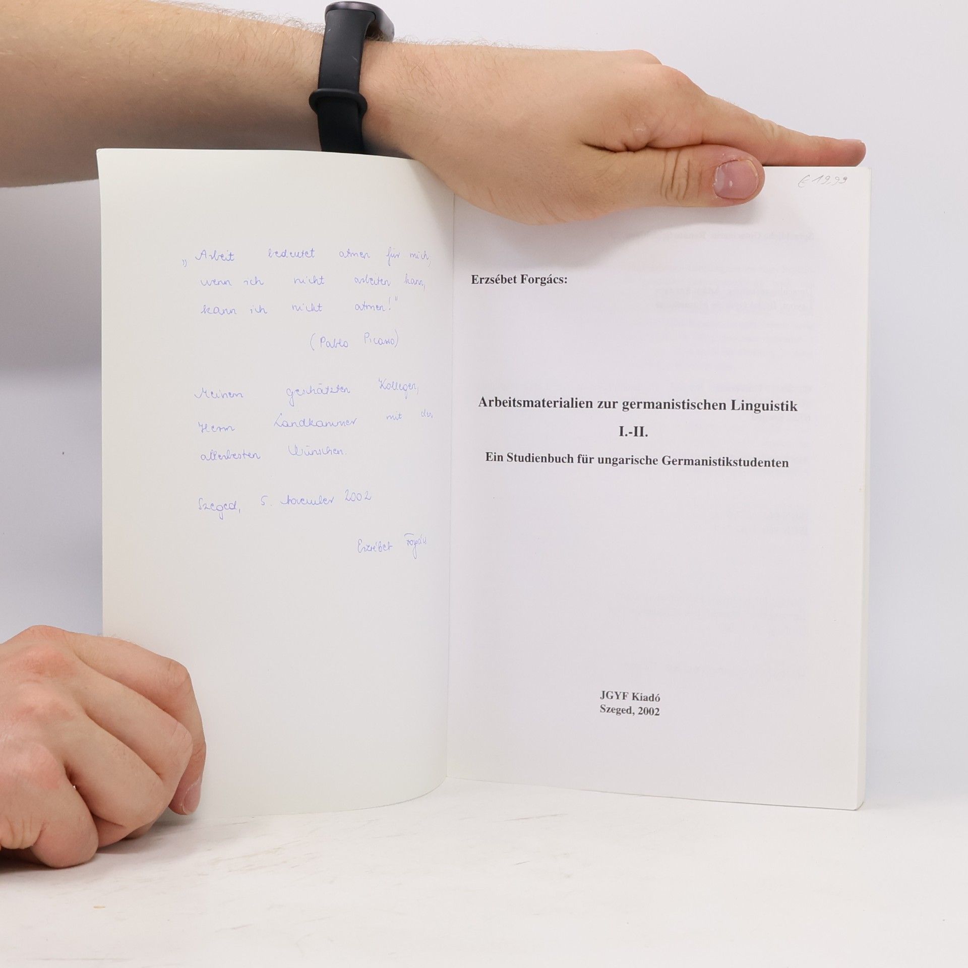 Erzsébet Forgács Arbeitsmaterialien zur germanistischen Linguistik I.-II.