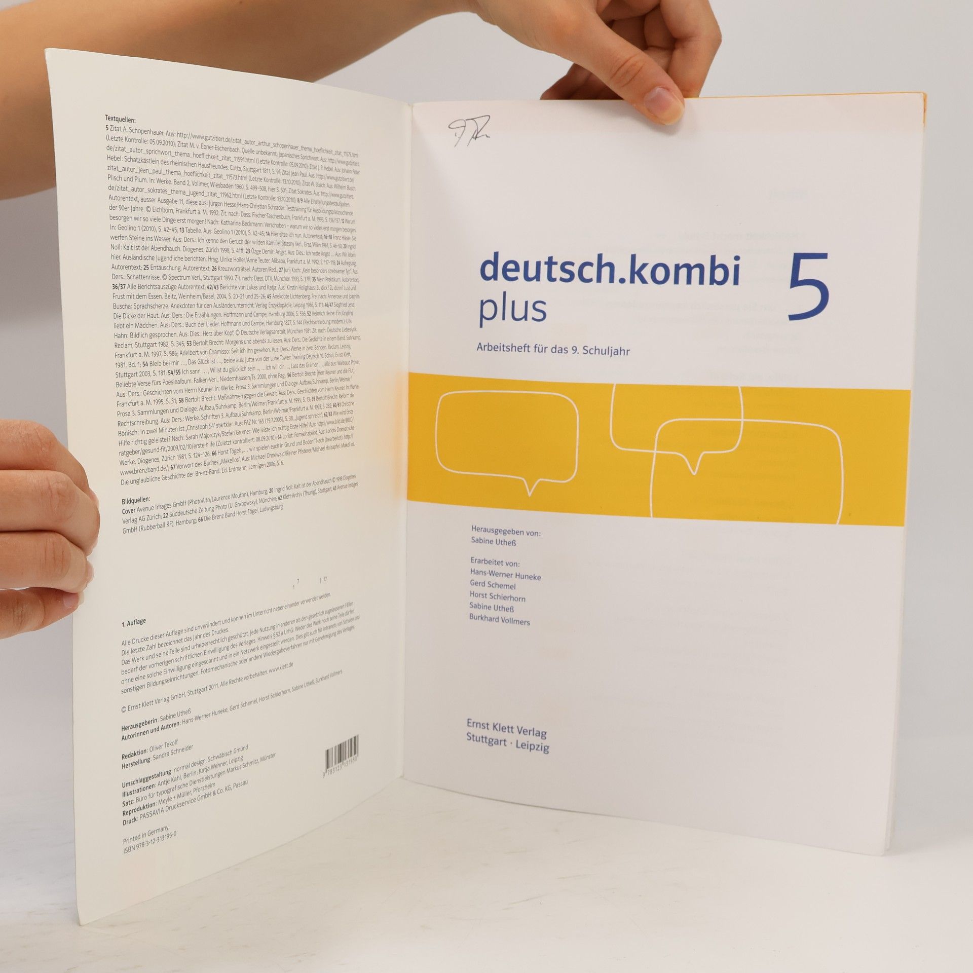 Sabine Utheß 9. Klasse, Arbeitsheft