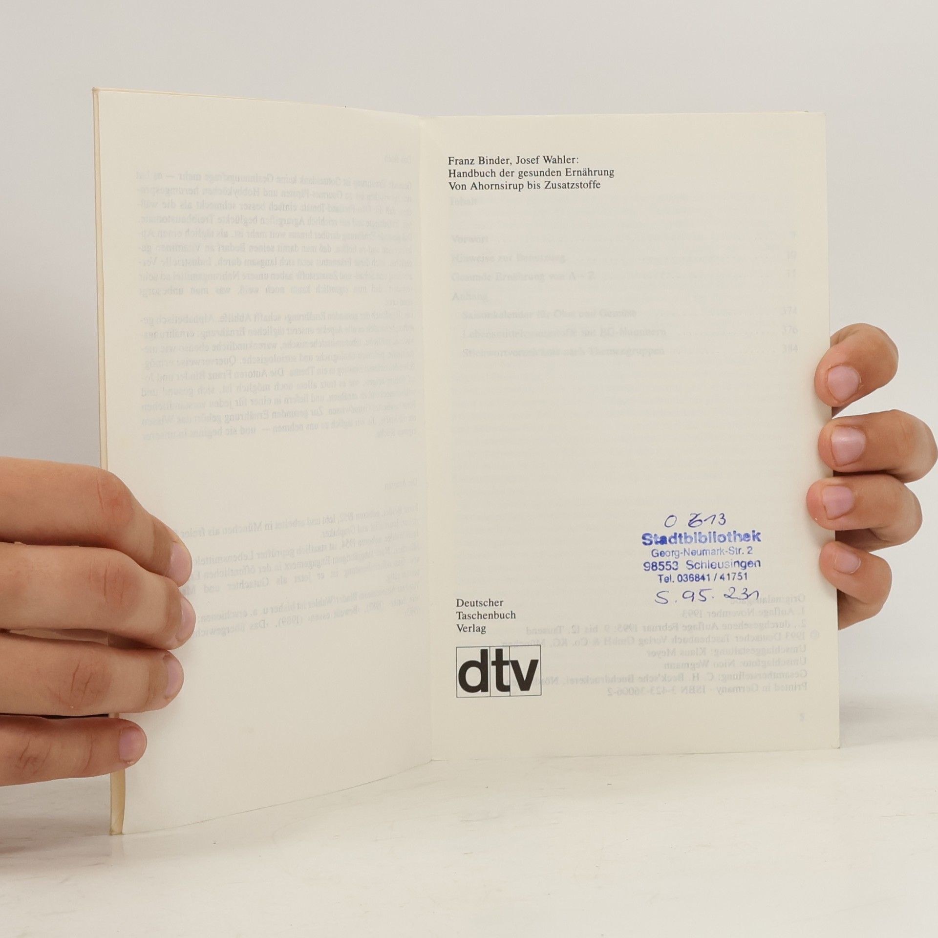 Franz Binder Handbuch der gesunden Ernährung