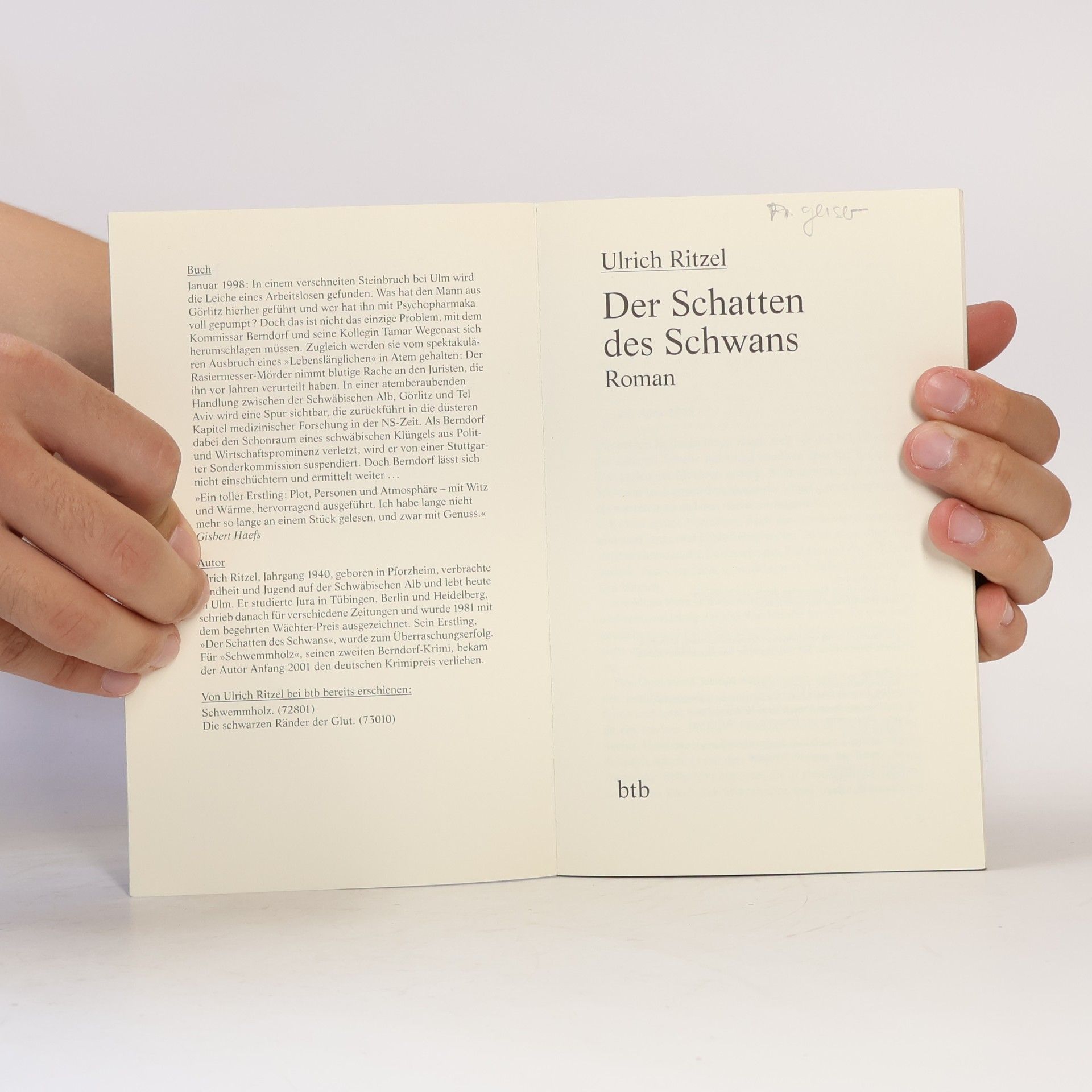 Ulrich Ritzel Der Schatten des Schwans