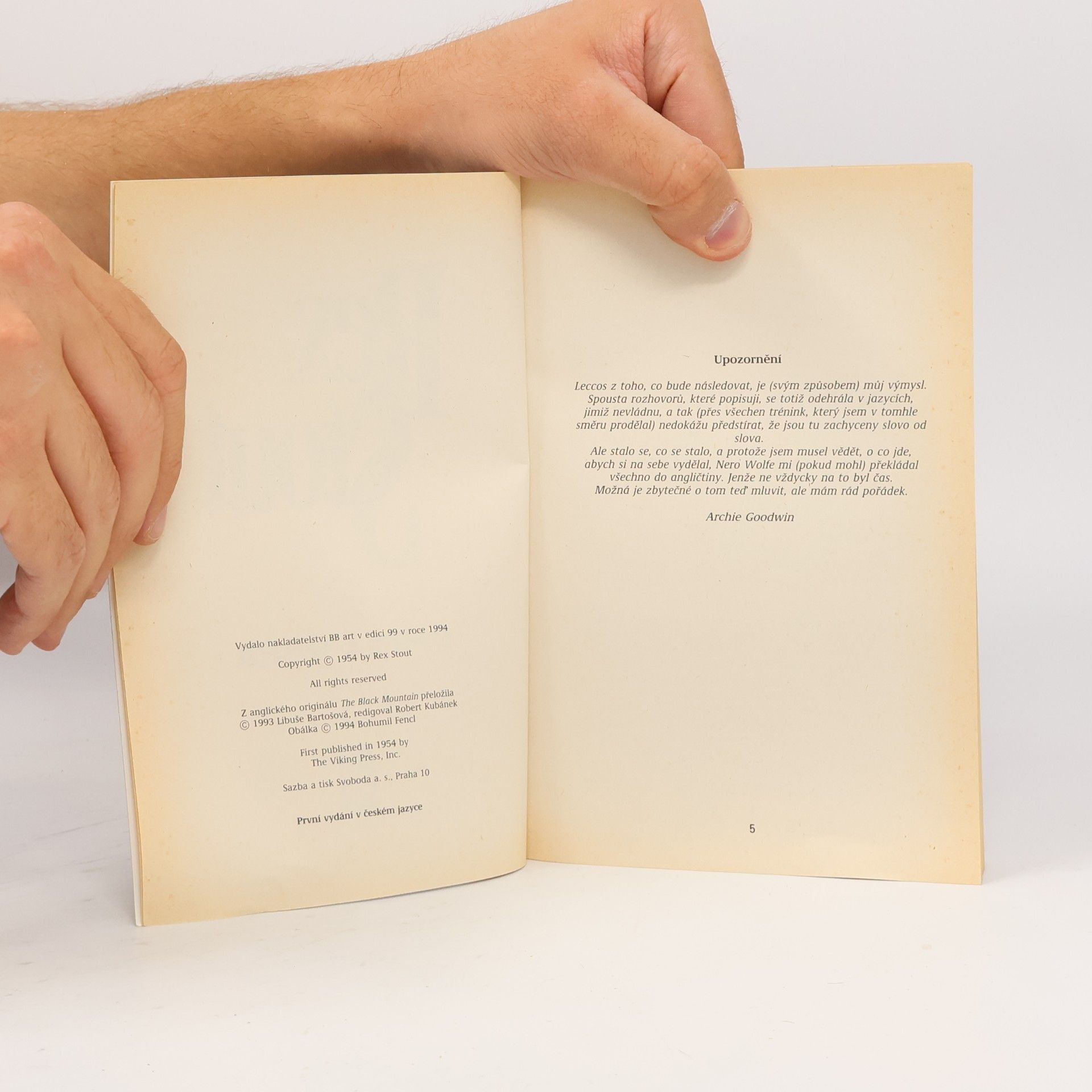 Rex Stout Černá Hora