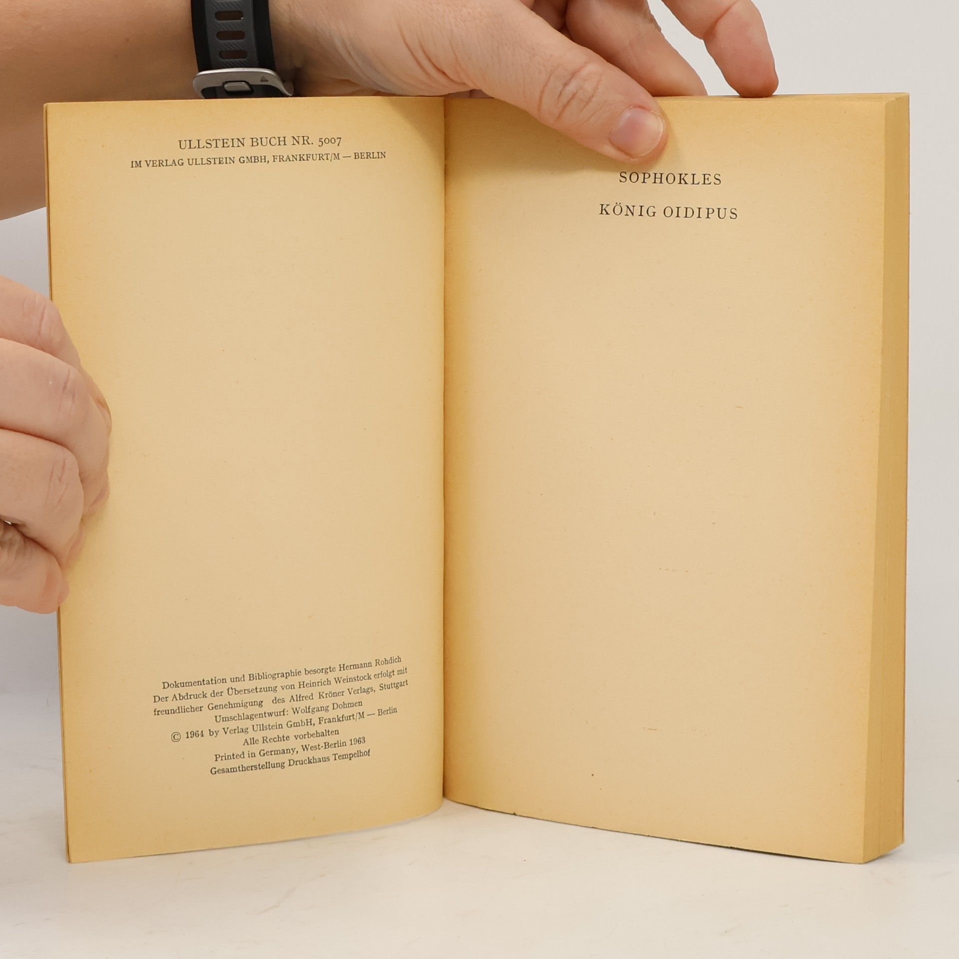Gerhard Nebel Sophokles, König Oidipus