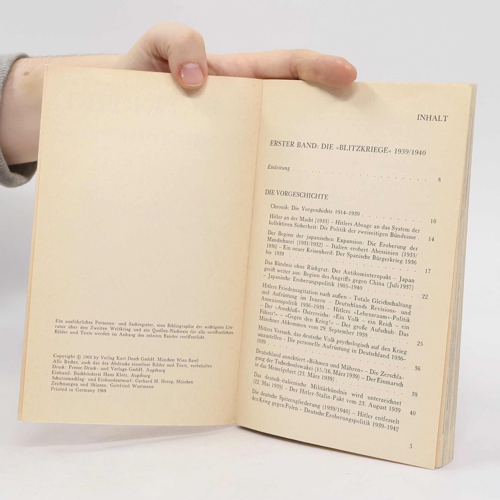 Hans-Adolf Jacobsen Der zweite Weltkrieg in Bildern und Dokumenten 1. Die Blitzkriege 1939/40