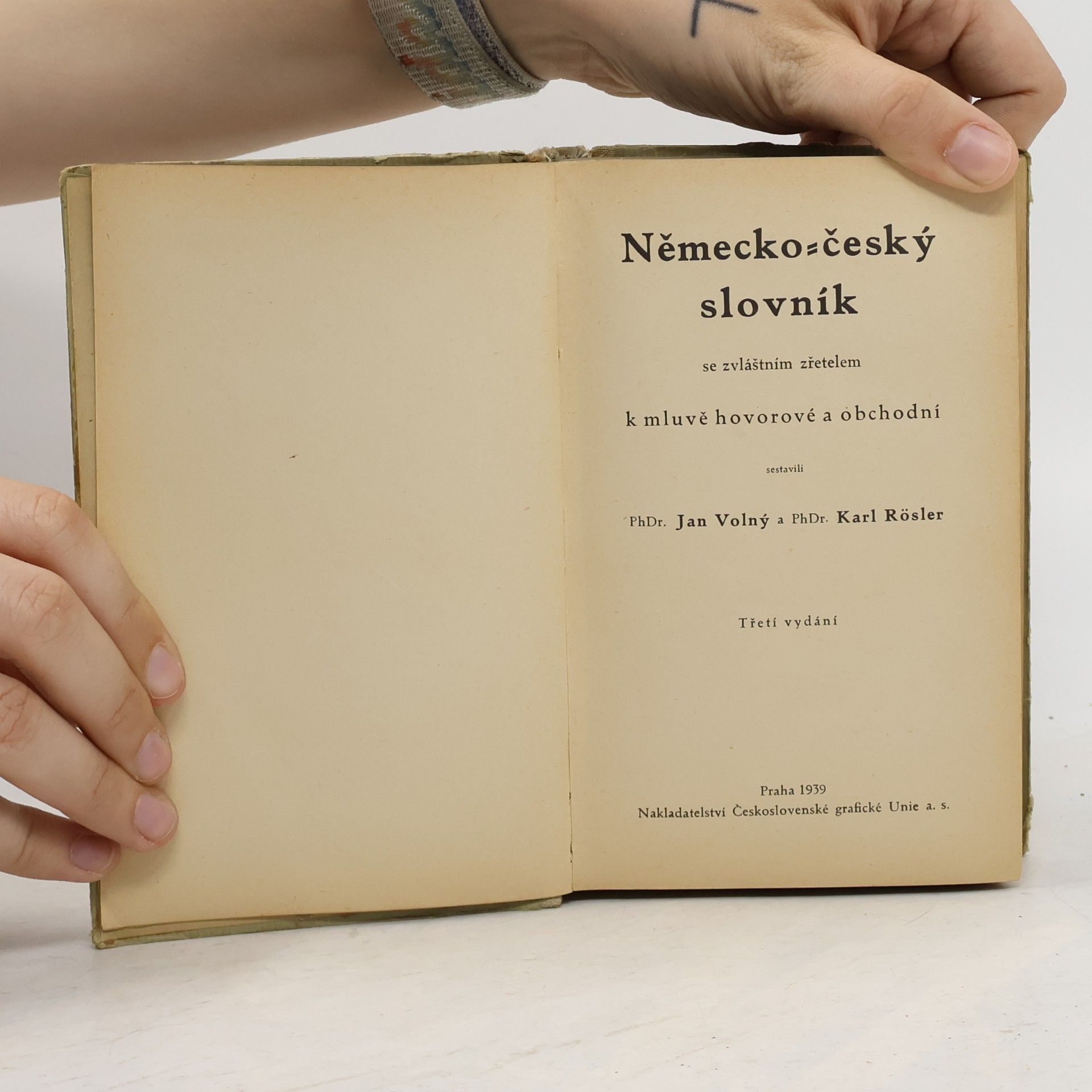 Volný Jan Česko-německý slovník se zvláštním zřetelem k mluvě hovorové a obchodní
