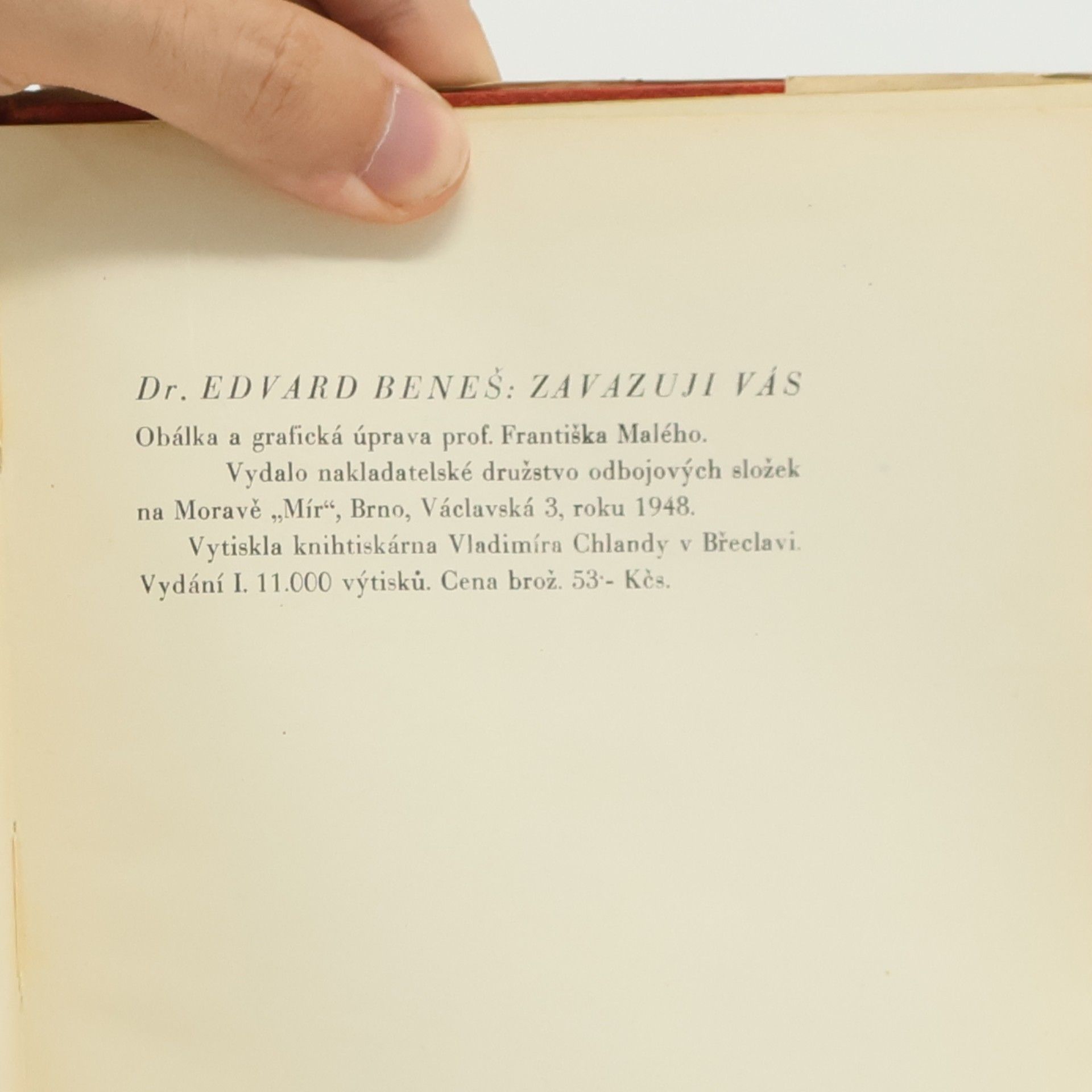 Edvard Beneš Zavazuji vás