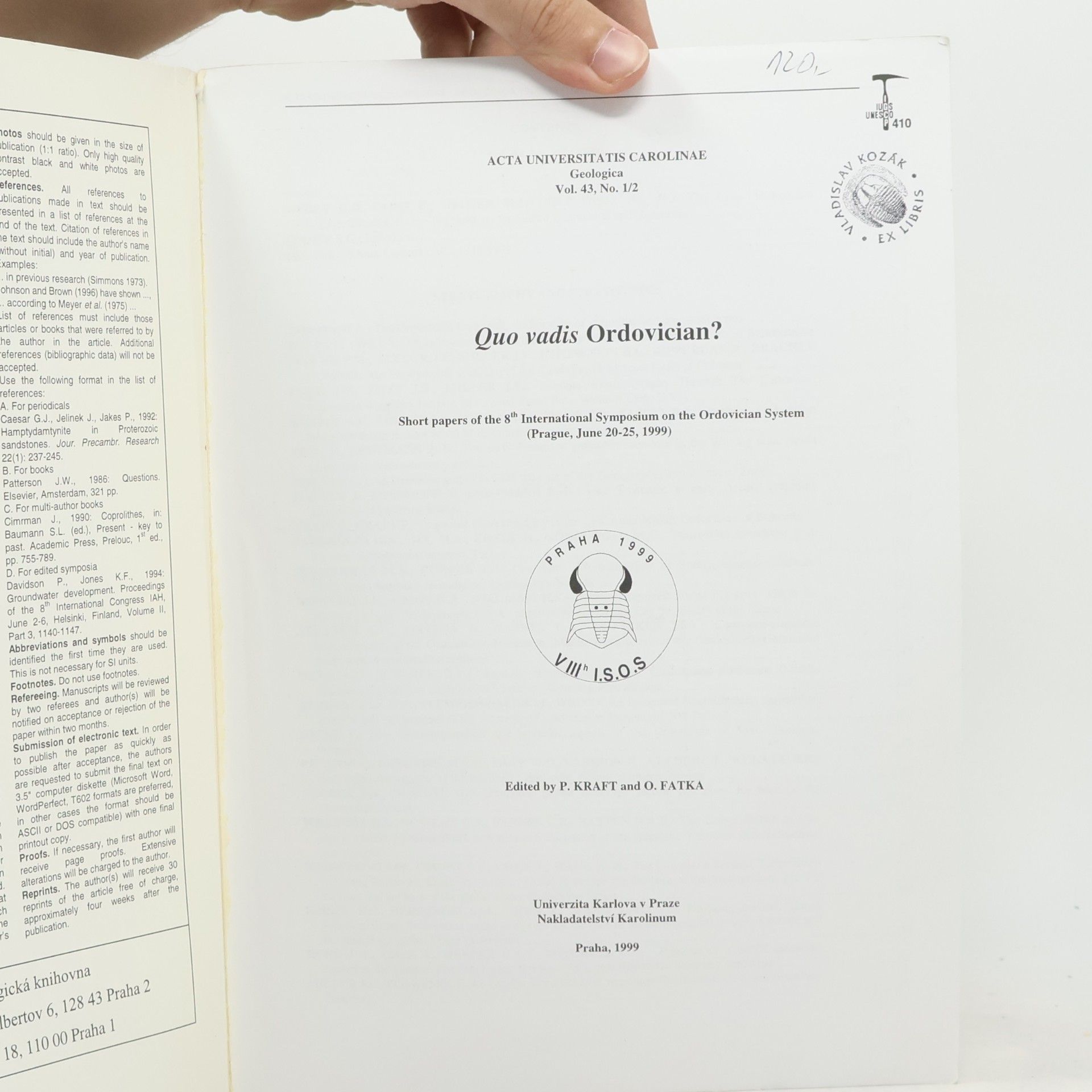 Various authors Acta universitatis carolinae. Geologica Vol. 43
