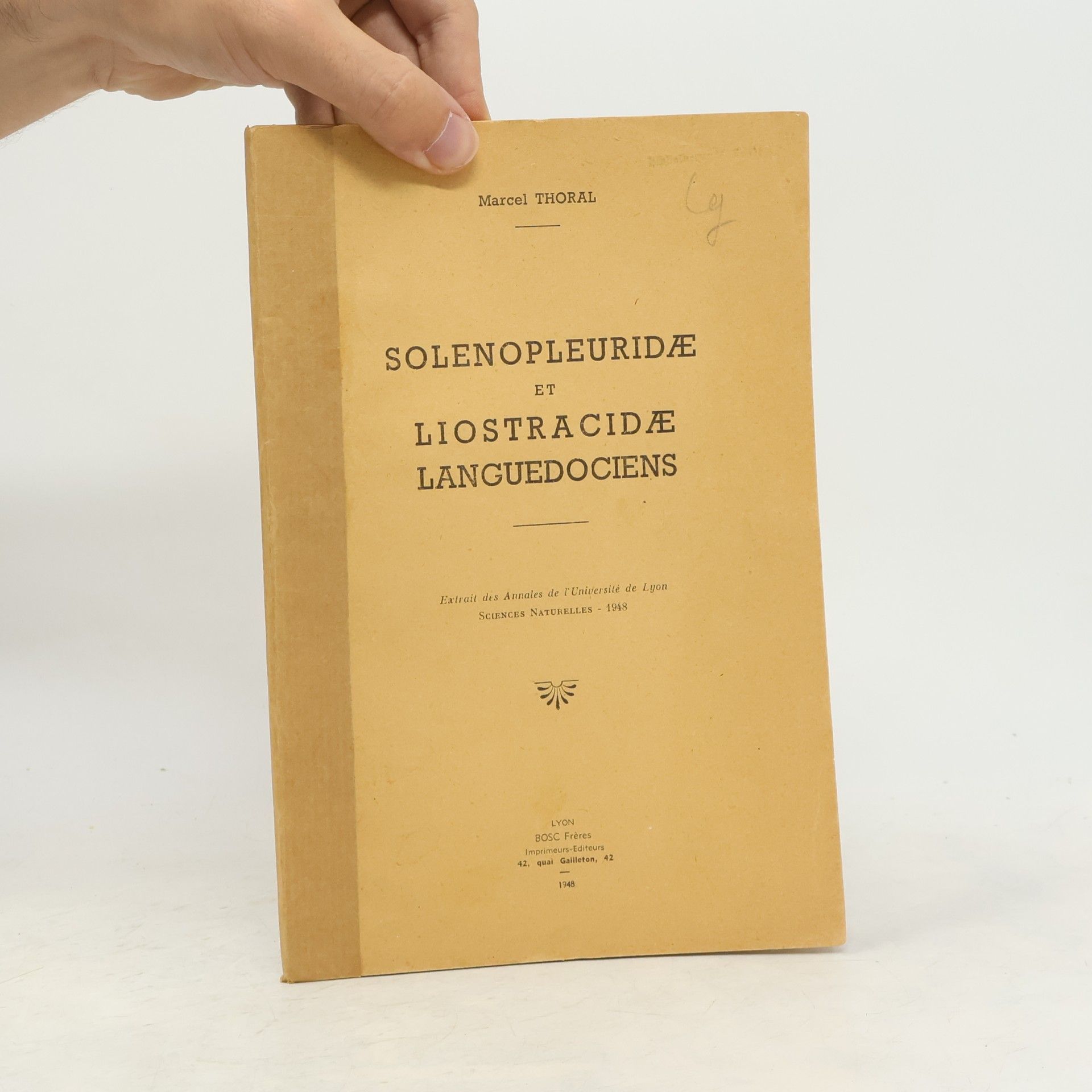 Marcel Thoral Solenopleuridae et liostracidae languedociens