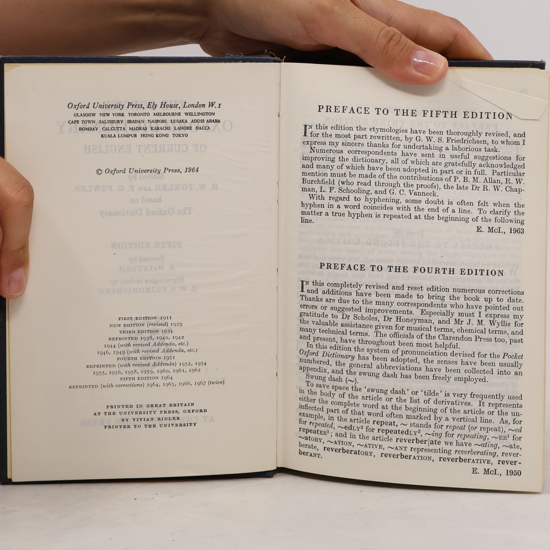 Henry Watson Fowler The Concise Oxford Dictionary of Current English