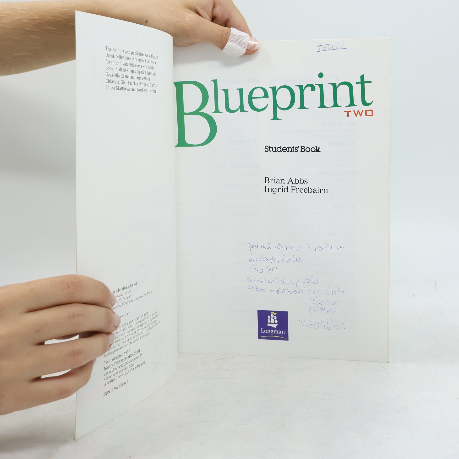 Ingrid Freebairn Blueprint Two. Students'Book