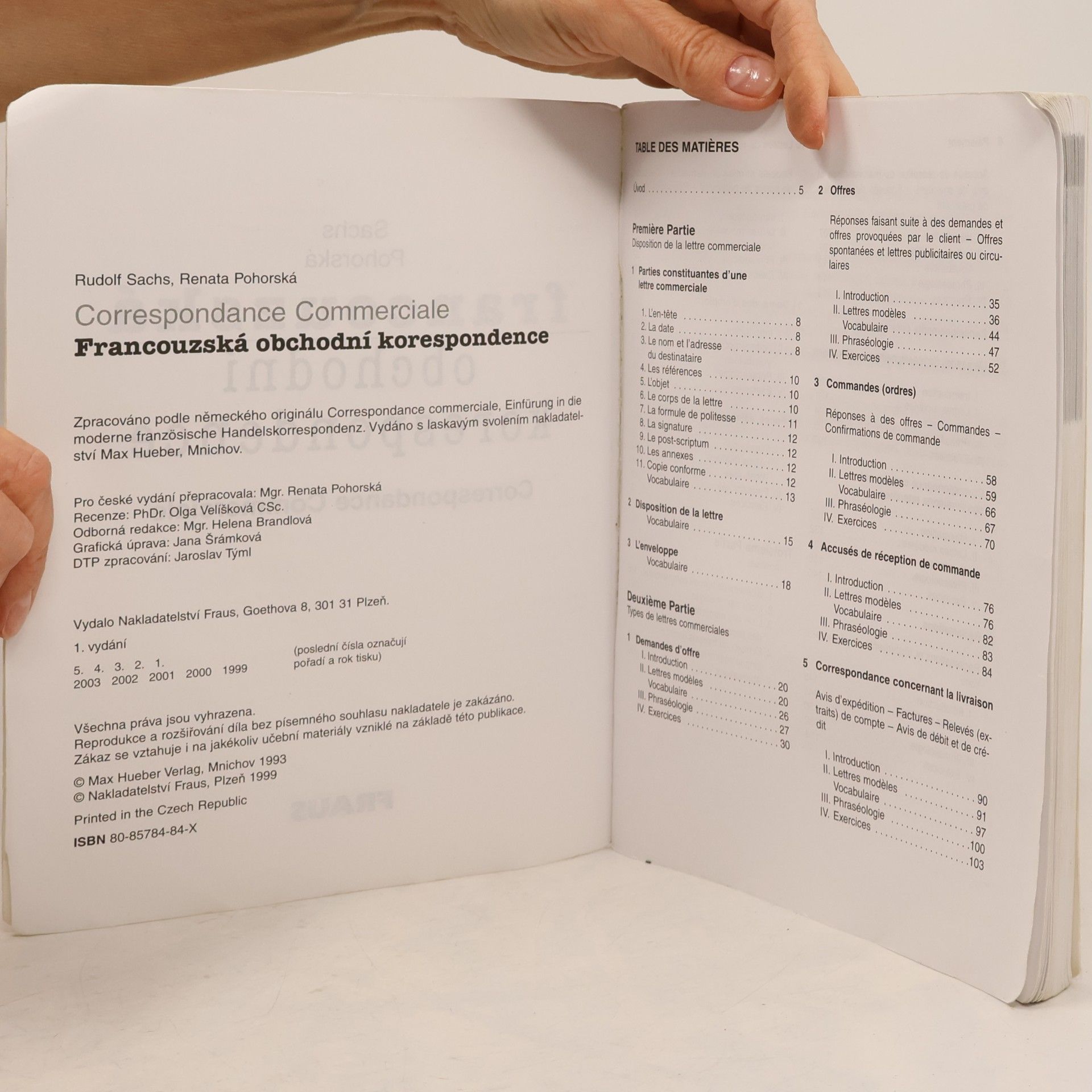 Rudolf Sachs Francouzská obchodní korespondence