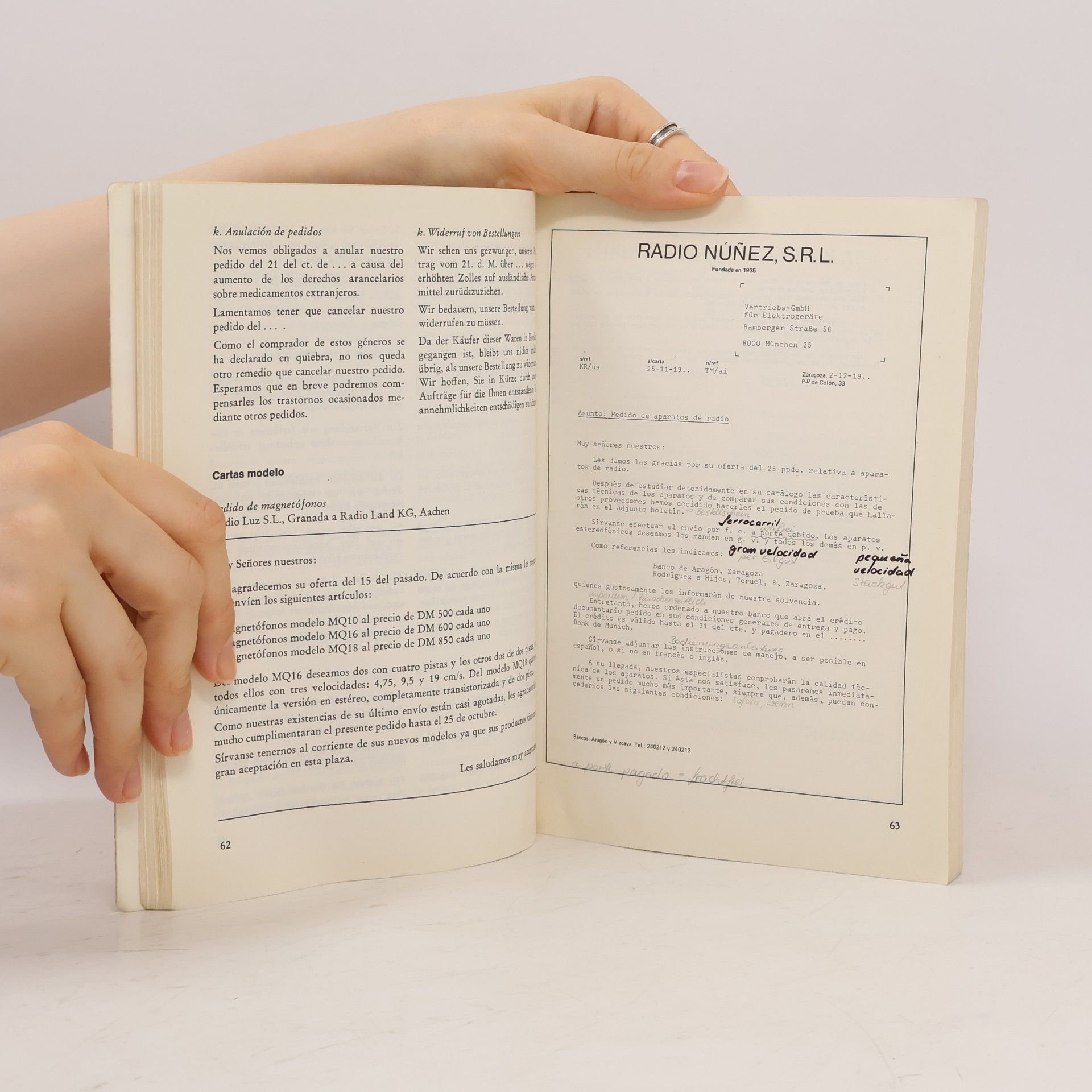 Andreas Brenninger Correspondencia comercial