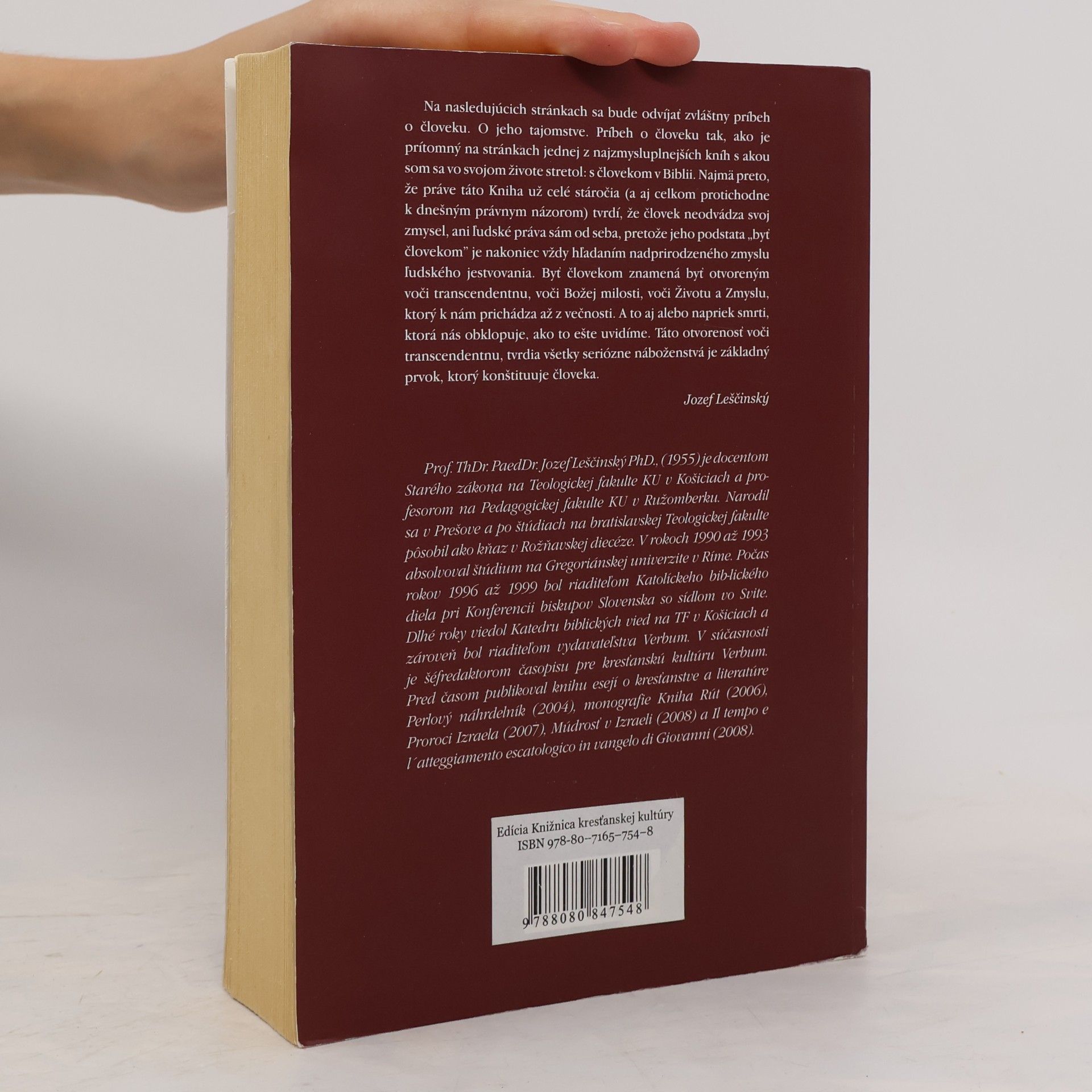 Jozef Leščinský Dynamická antropológia Biblie