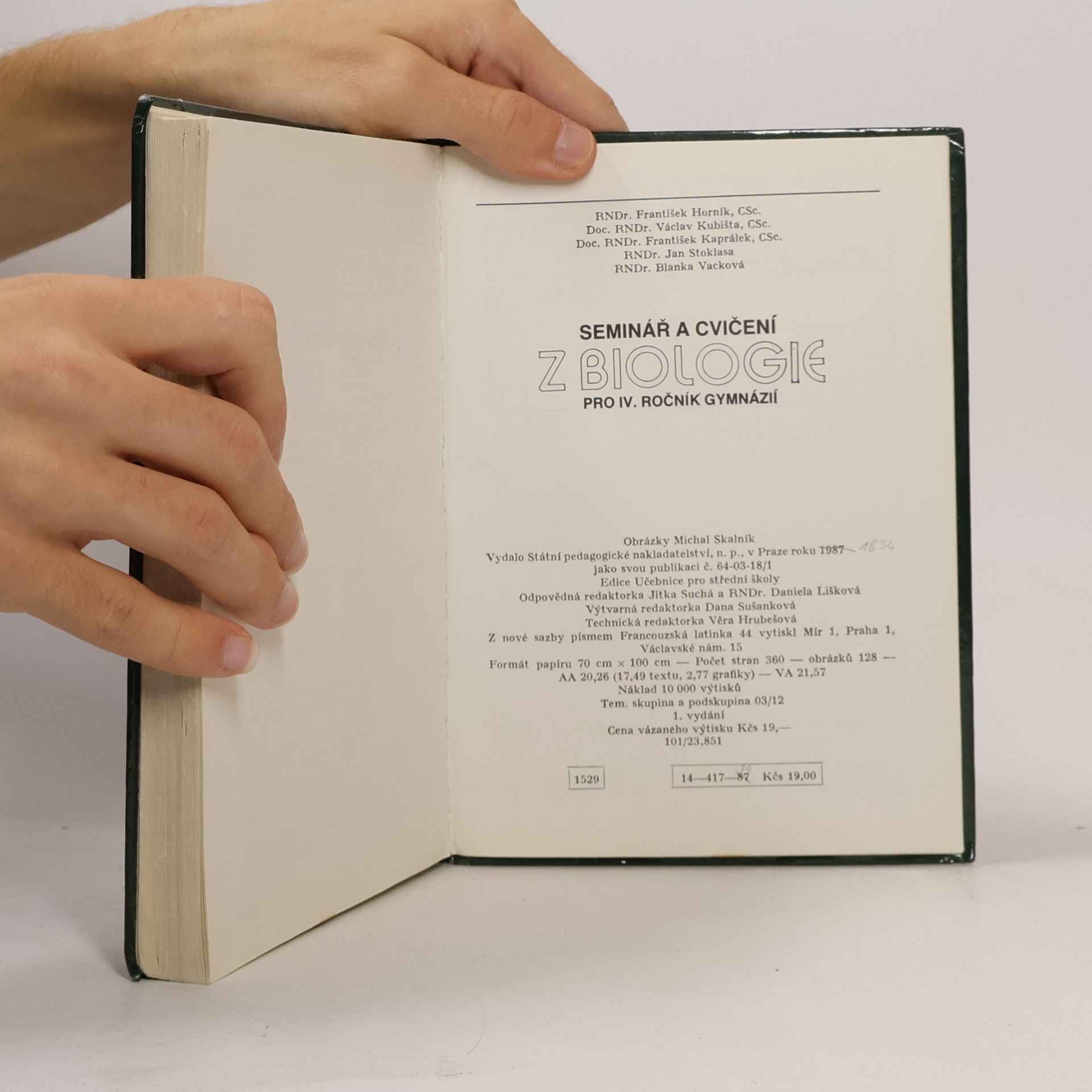 František Horník Seminář a cvičení z biologie pro IV. ročník gymnázií