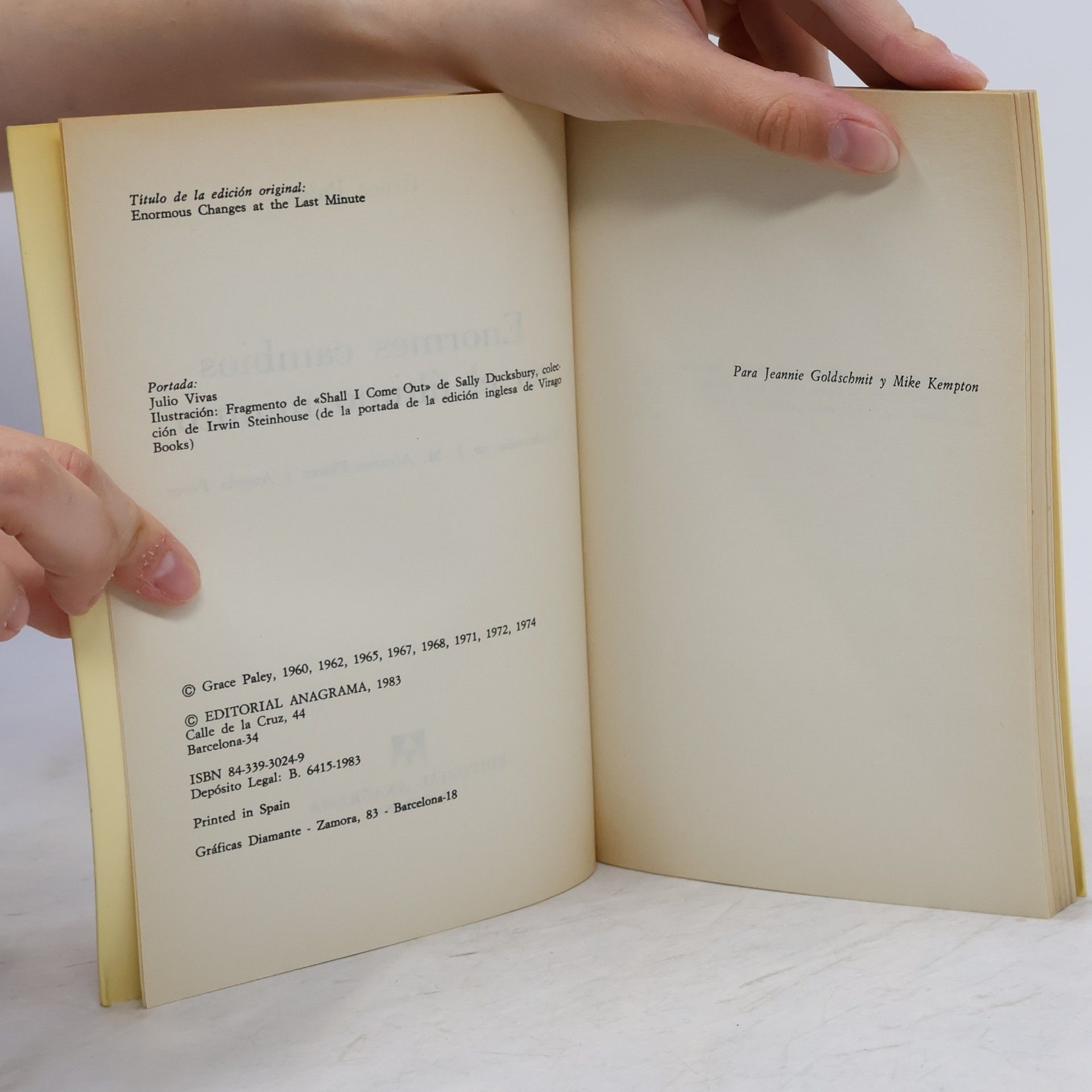 Grace Paley Panorama de narrativas - 24: Enormes cambios de último minuto