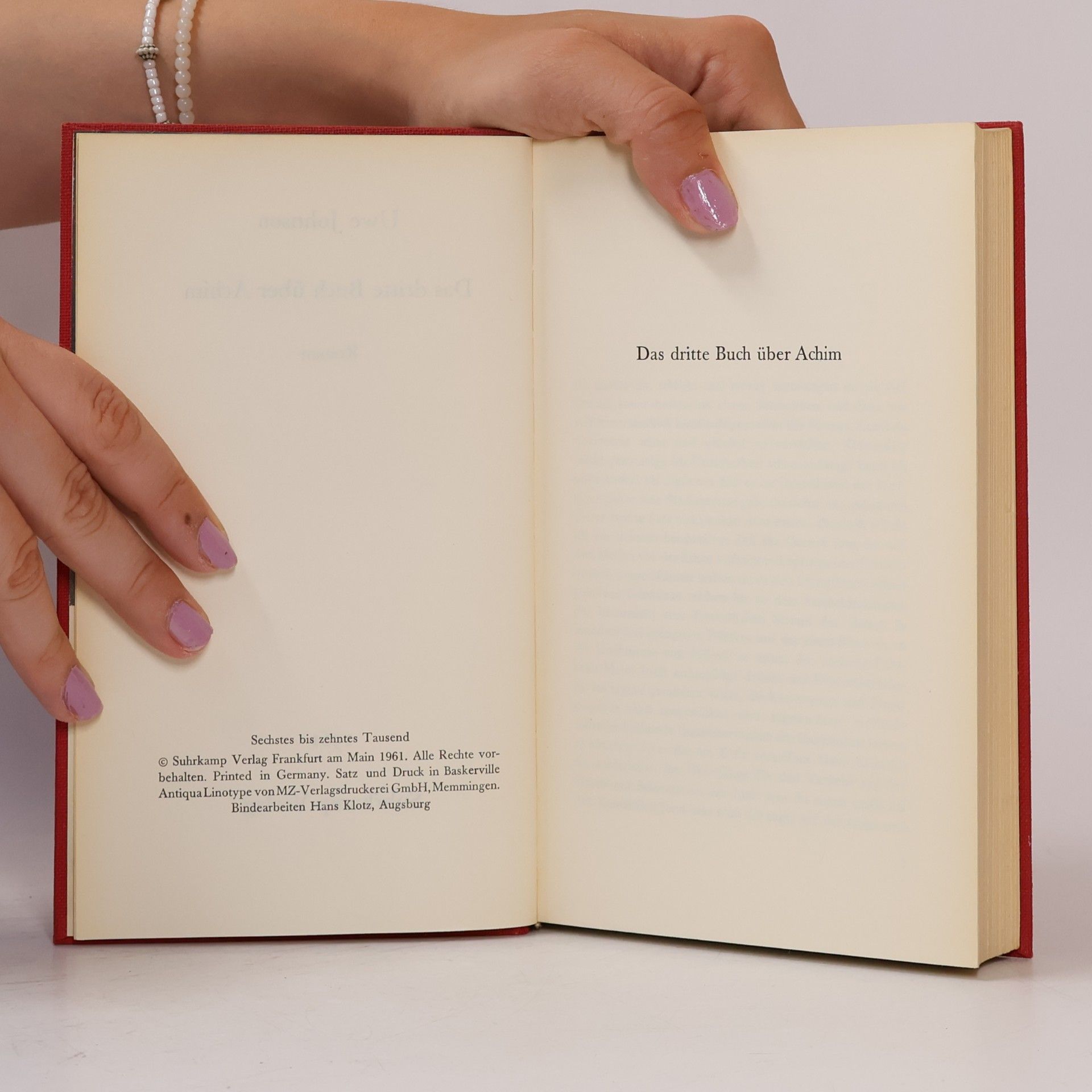 Uwe Johnson Das dritte Buch uber Achim