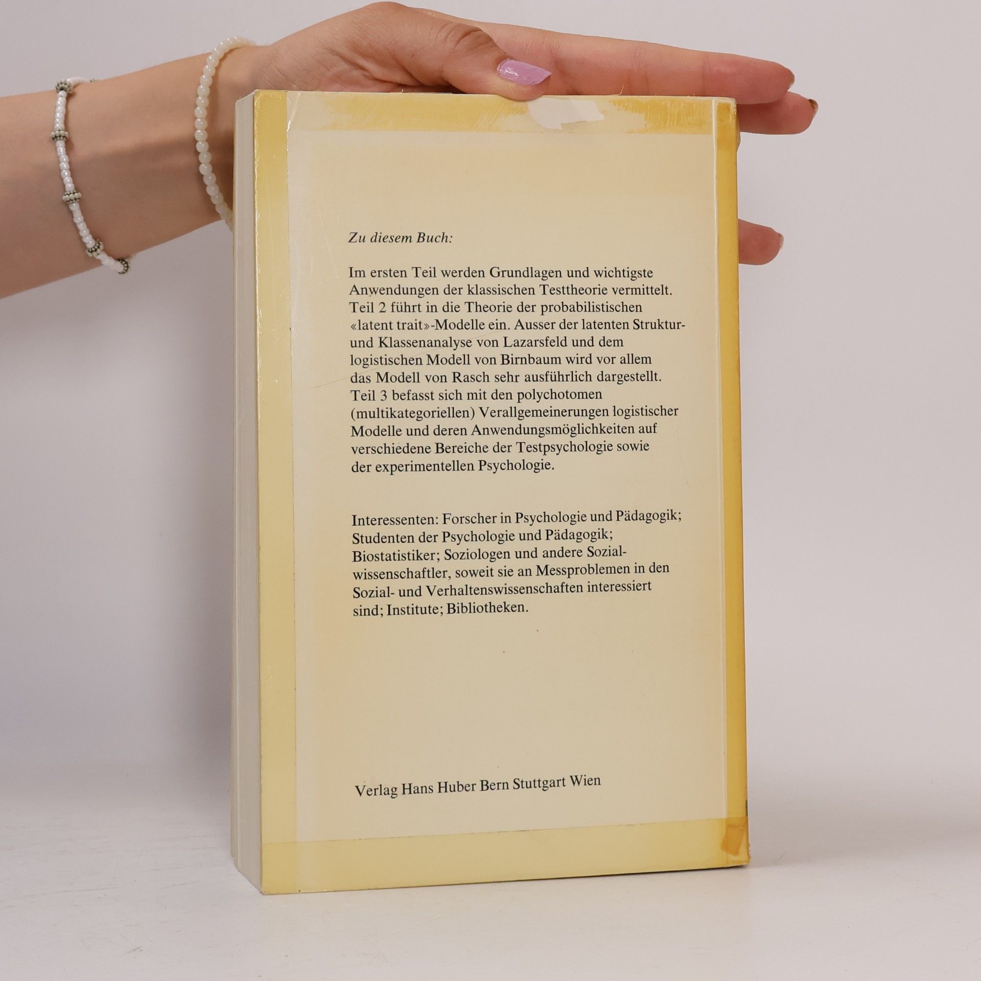 Gerhard H. Fischer Einführung in die Theorie psychologischer Tests
