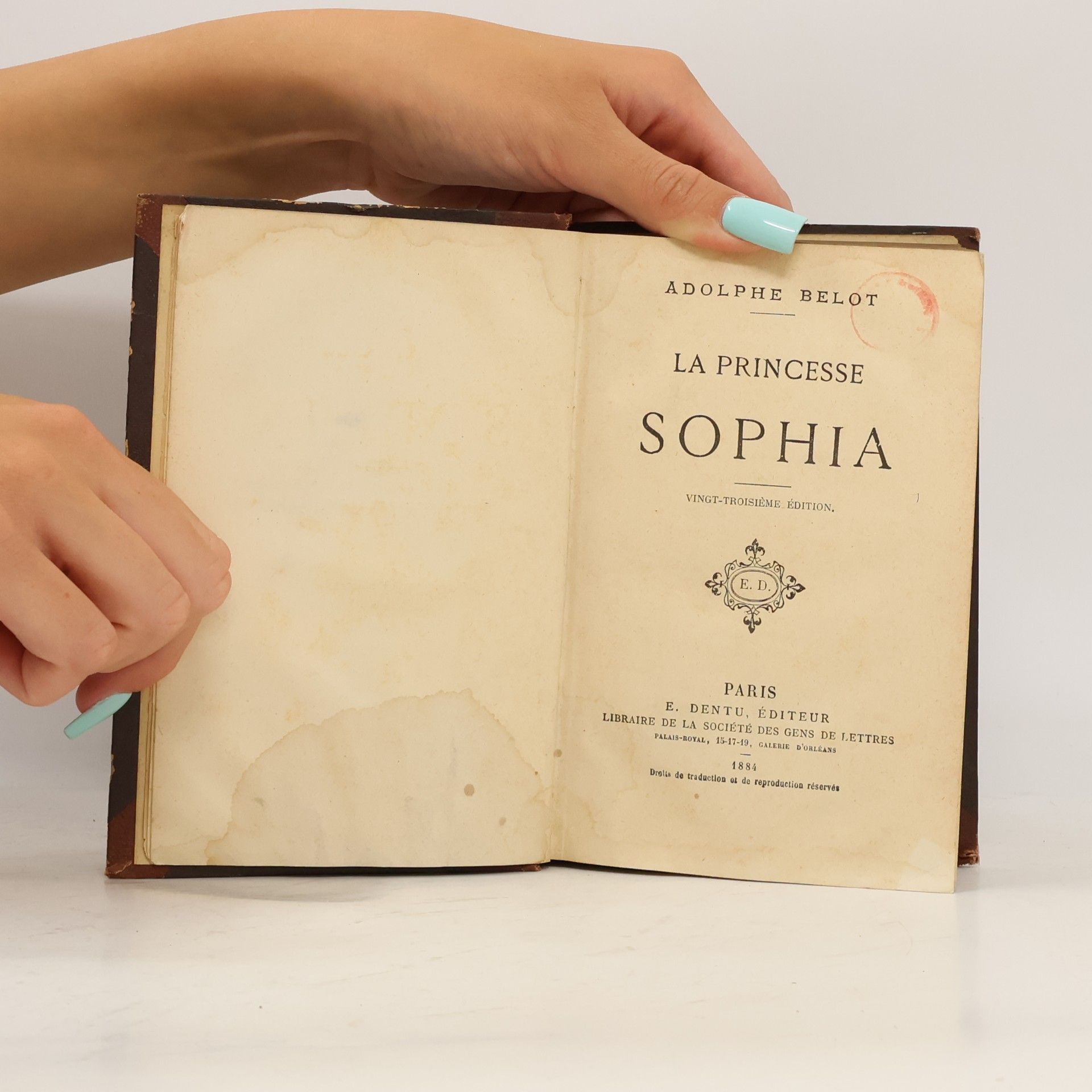 Adolphe Belot La Princesse Sophia
