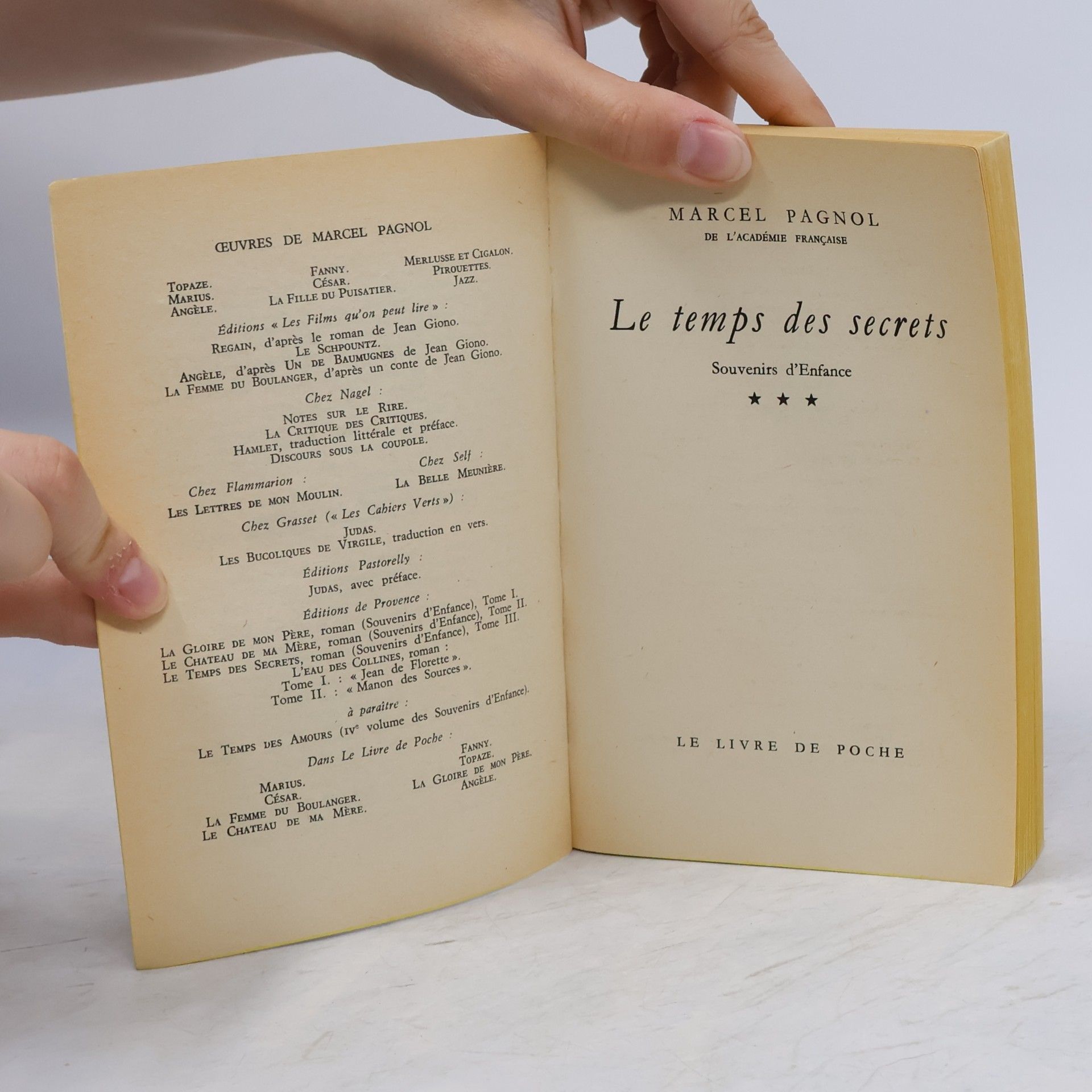 Marcel Pagnol Le temps des secrets