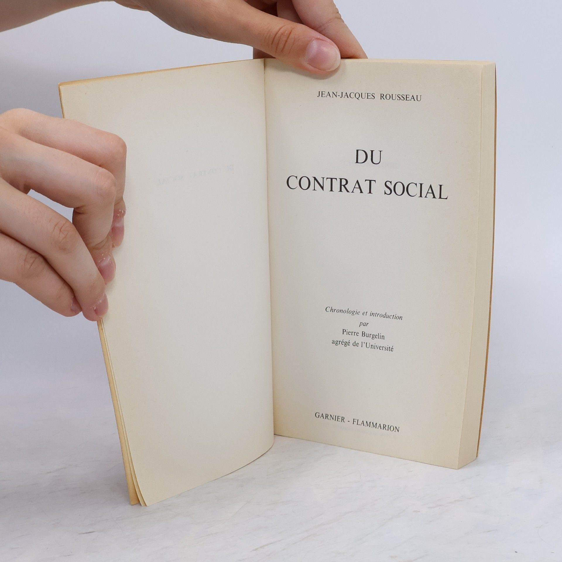 Jean-Jacques Rousseau Du contrat social