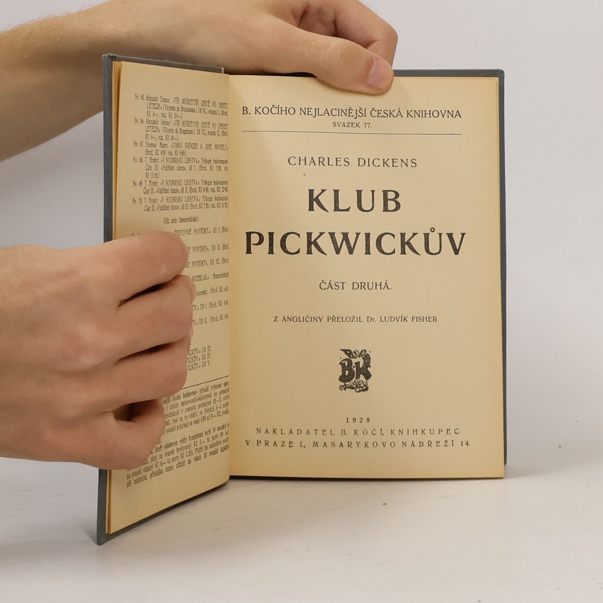 Alexandre Dumas Nejlacinější česká knihovna, díl I. sv. II.