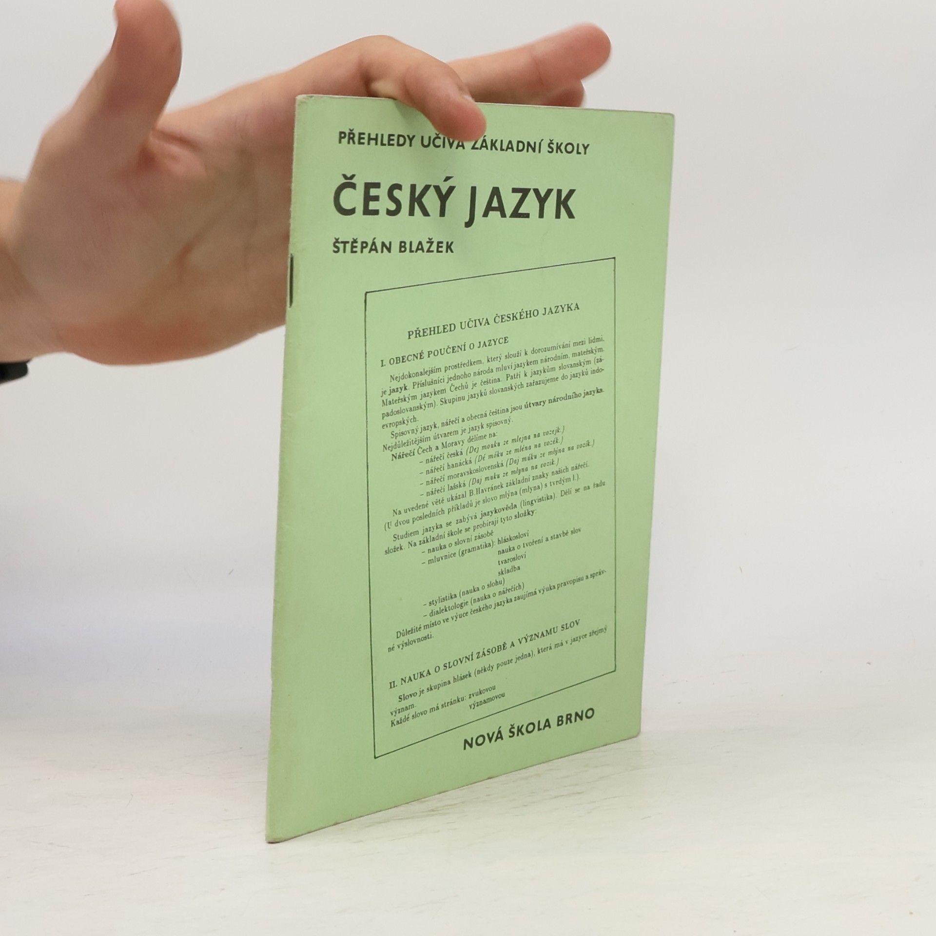 Český jazyk. Přehledy učiva základní školy