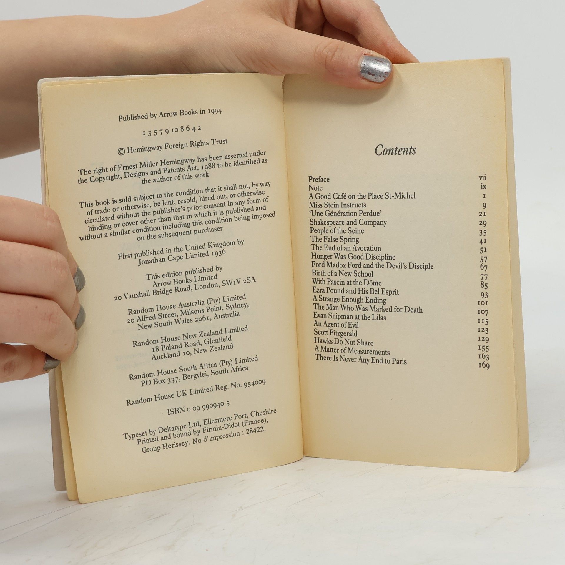 Ernest Hemingway A Moveable Feast