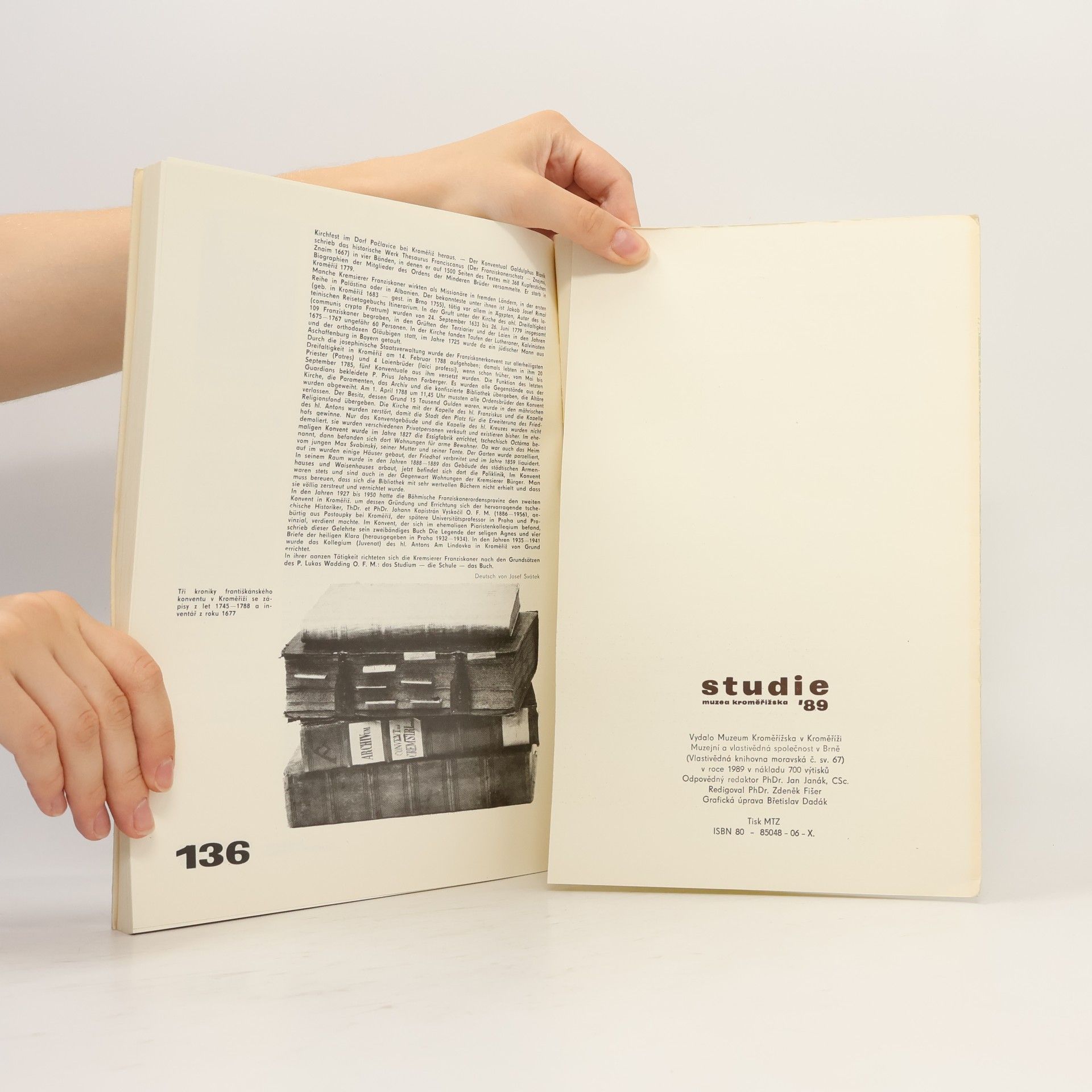 Jan Janák Studie Muzea Kroměřížska 1989