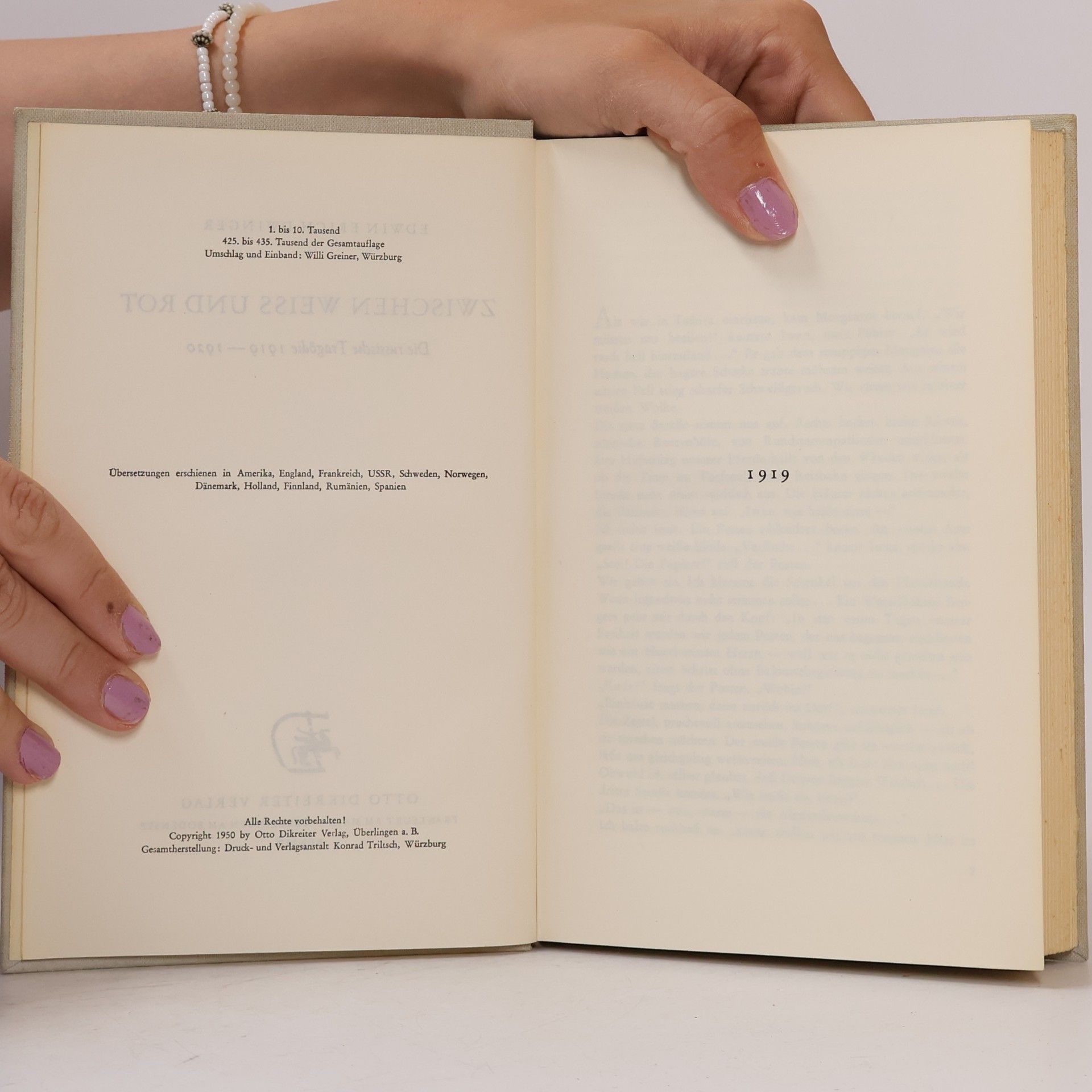 Edwin Erich Dwinger Zwischen Weisz und Rot