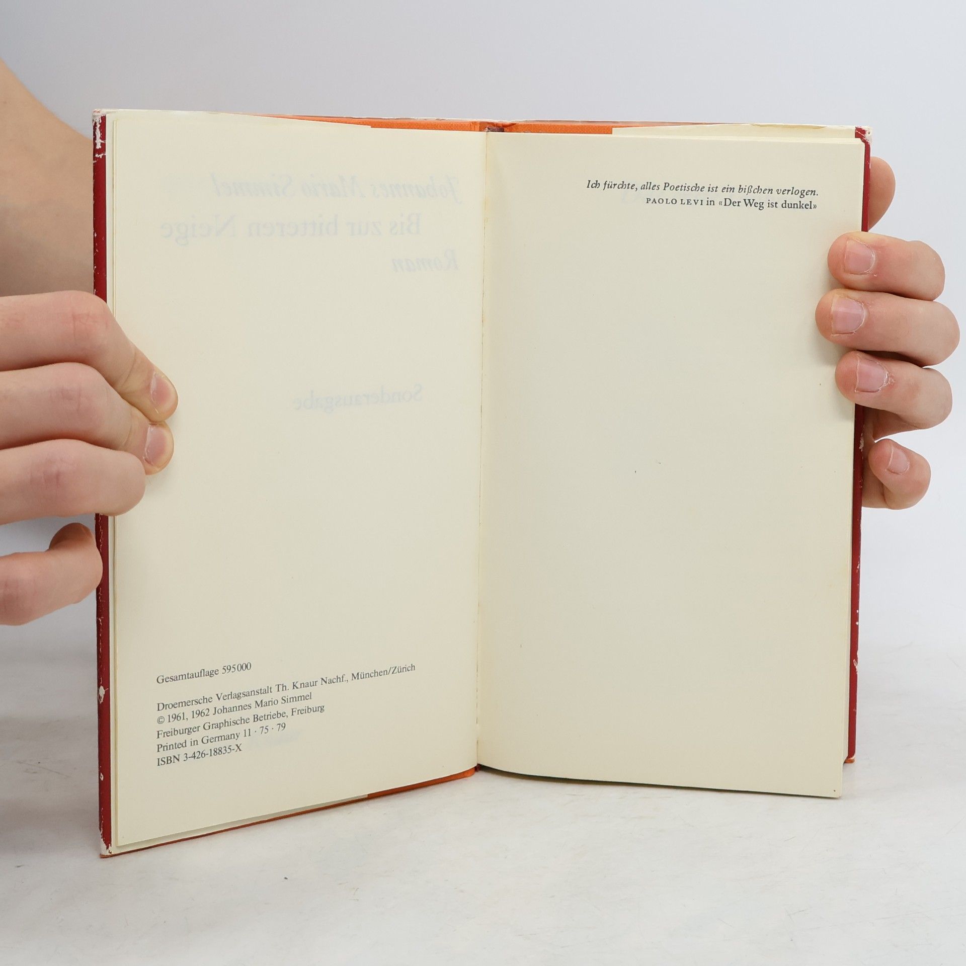 Johannes Mario Simmel Bis zur bitteren Neige