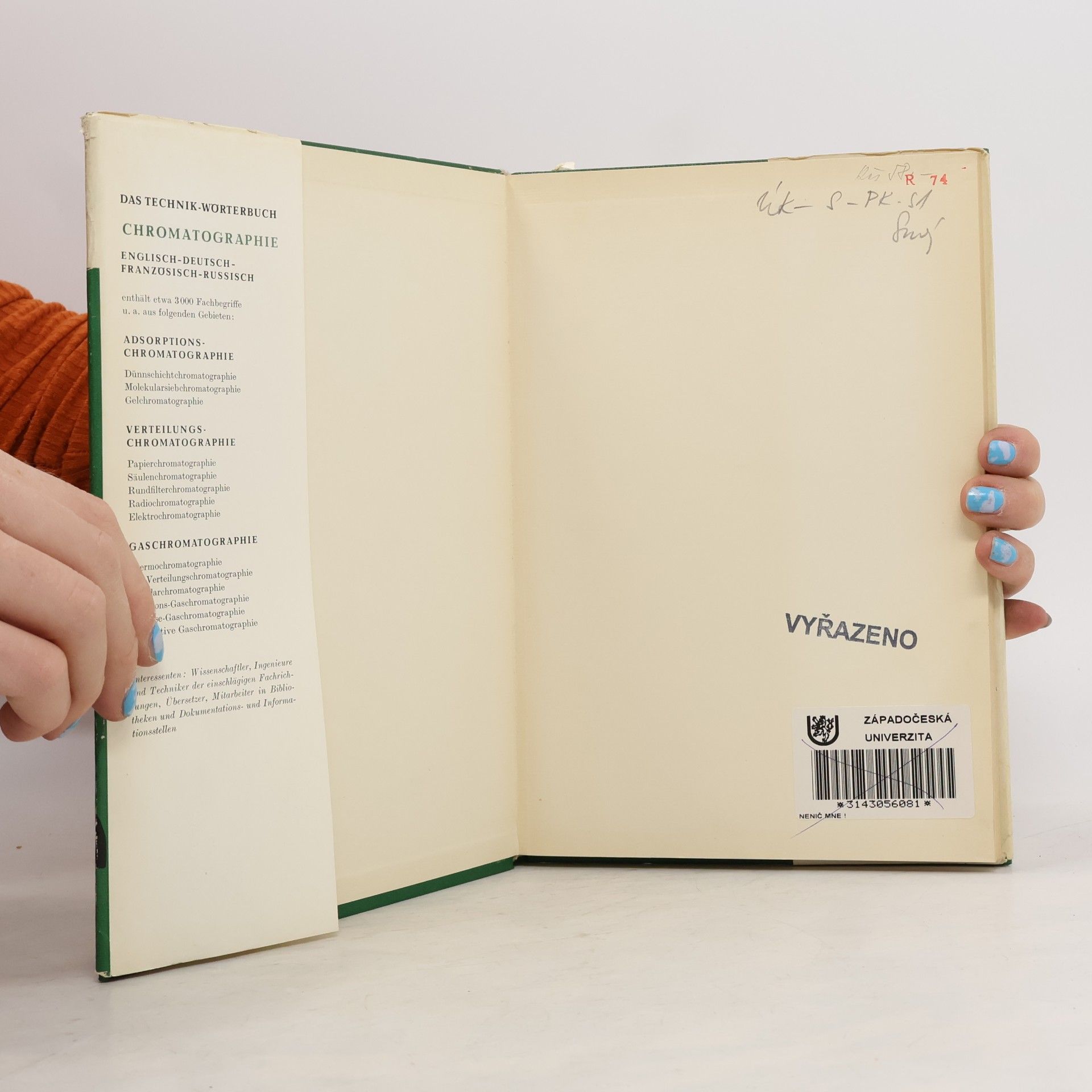 HansPeter Angelé Technik-Wörterbuch: Chromatography / Chromatographie / Chromatographie / Хроматография