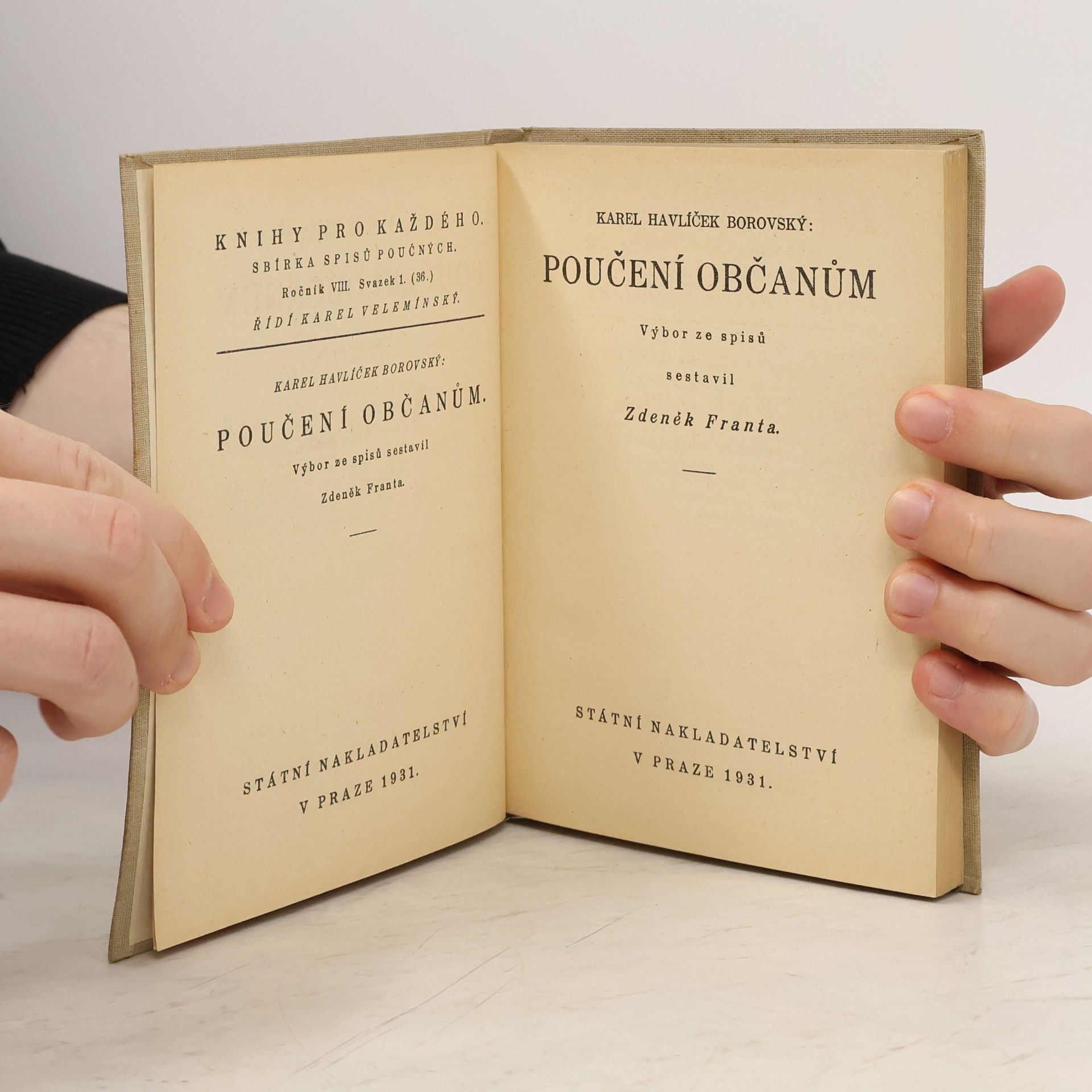 Karel Havlíček Borovský Poučení občanům : výbor ze spisů Karla Havlíčka Borovského