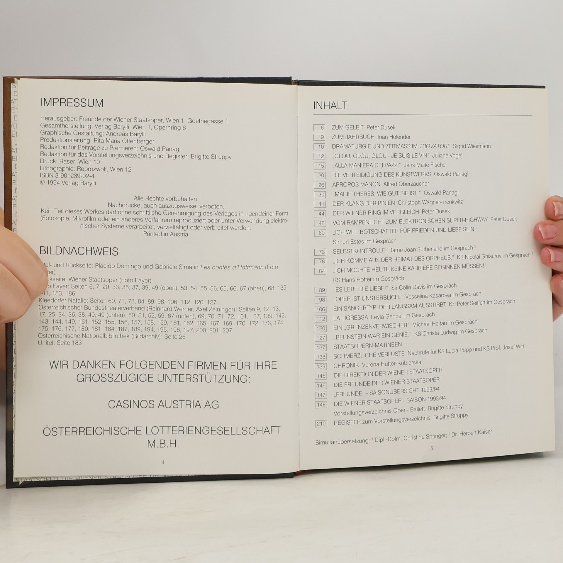 Autorenkollektiv Die Wiener Staatsoper. Jahrbuch 1994