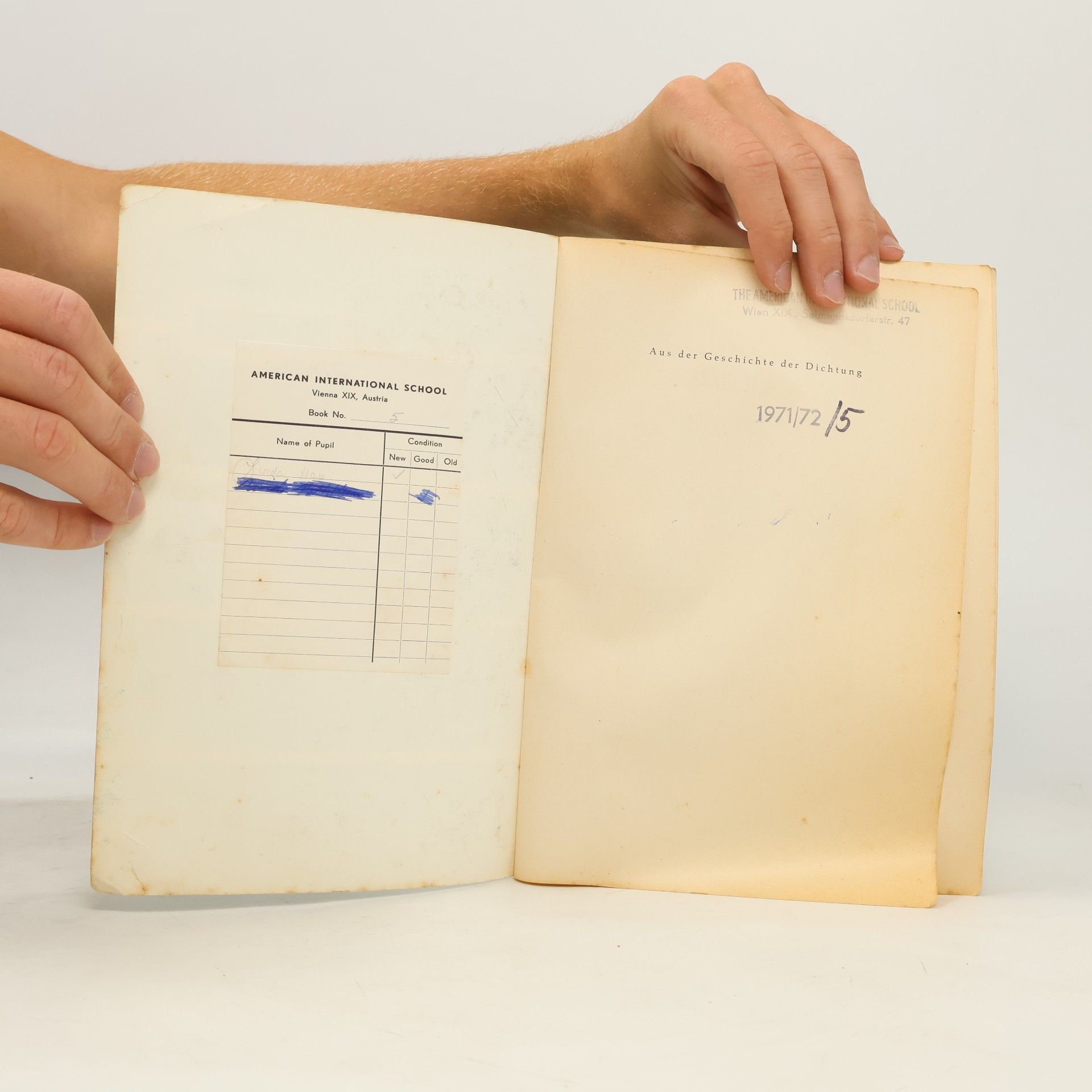 Wilhelm Sanz Aus der Geschichte der Dichtung V.