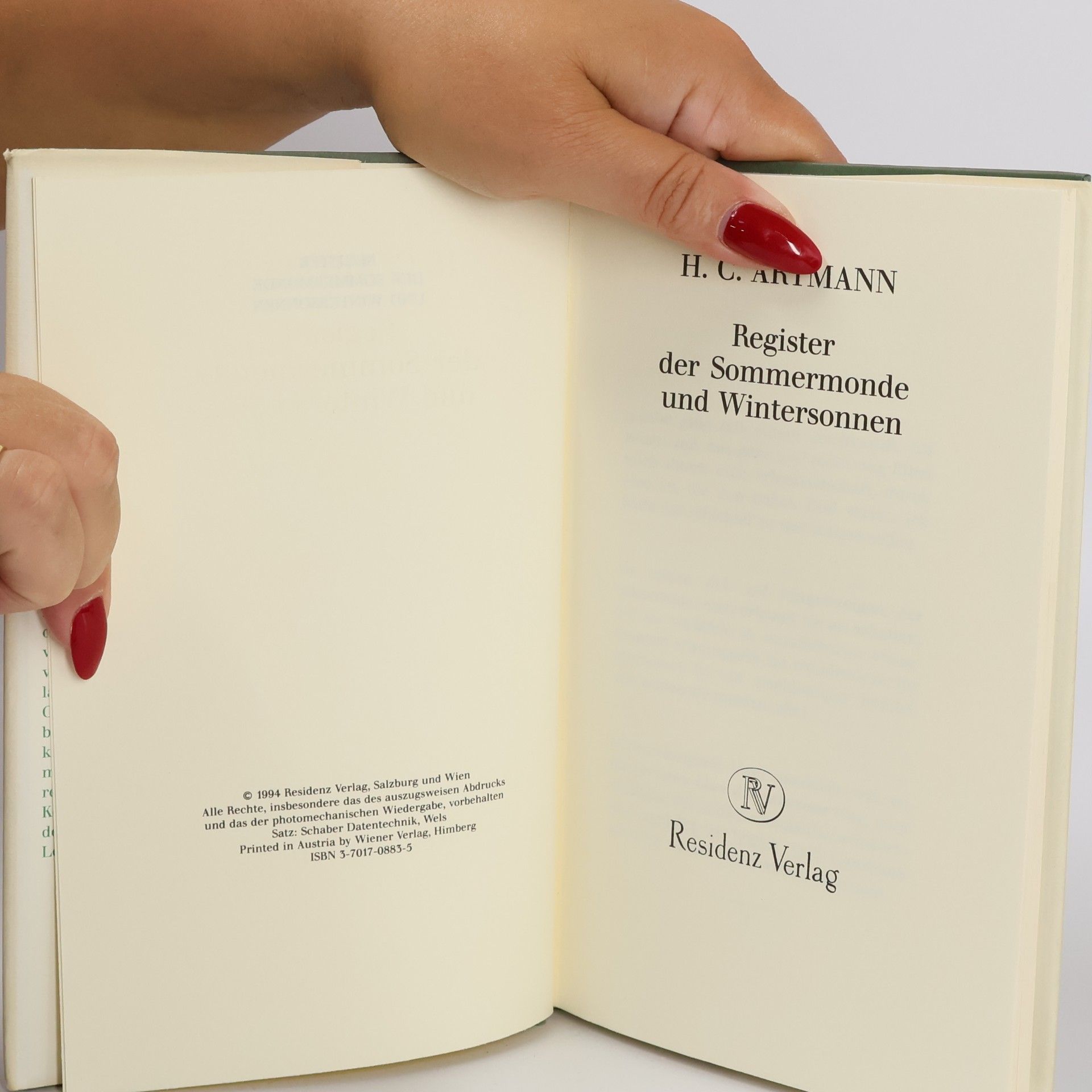 H. C. Artmann Register der Sommermonde und Wintersonnen