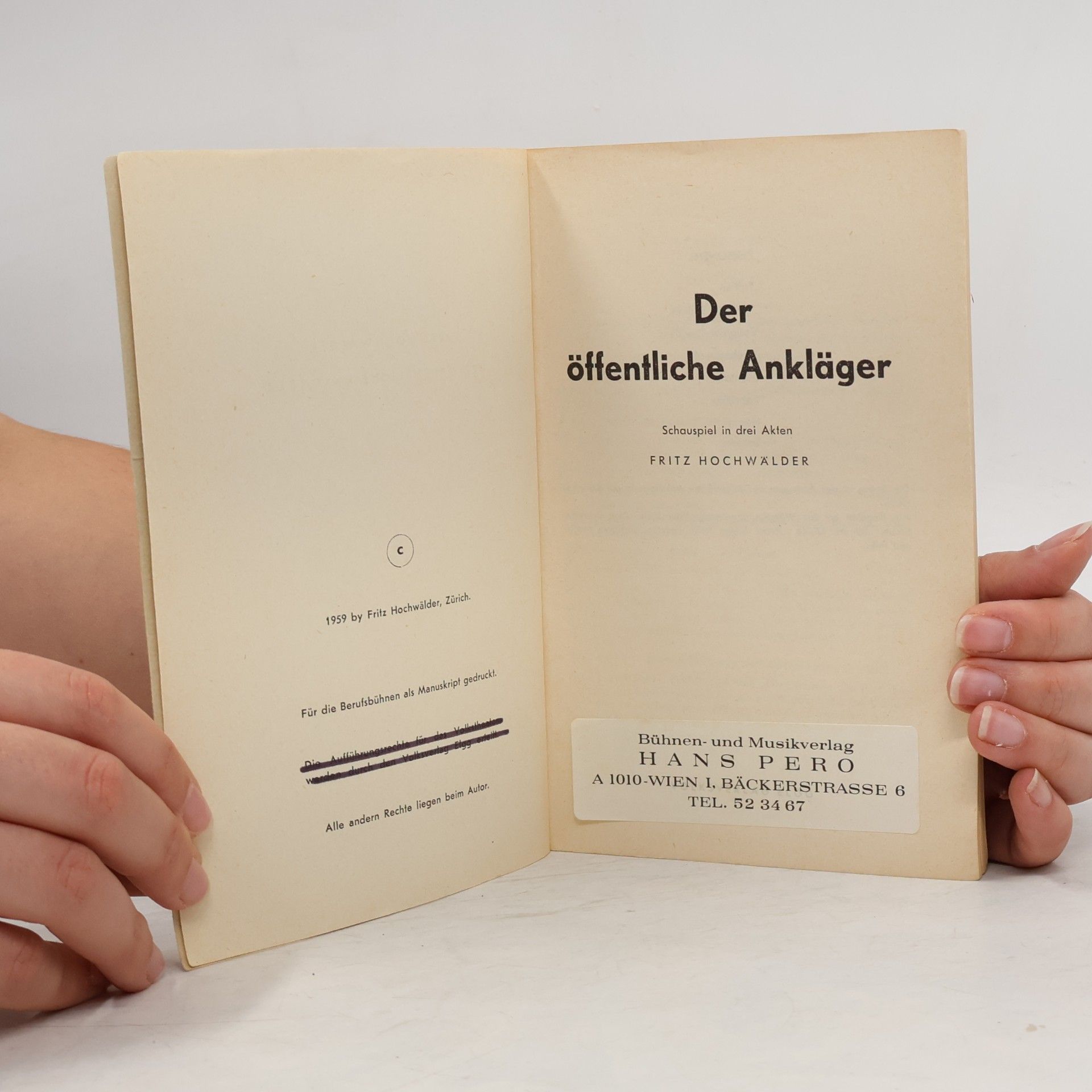Fritz Hochwälder Der Öffentliche Ankläger