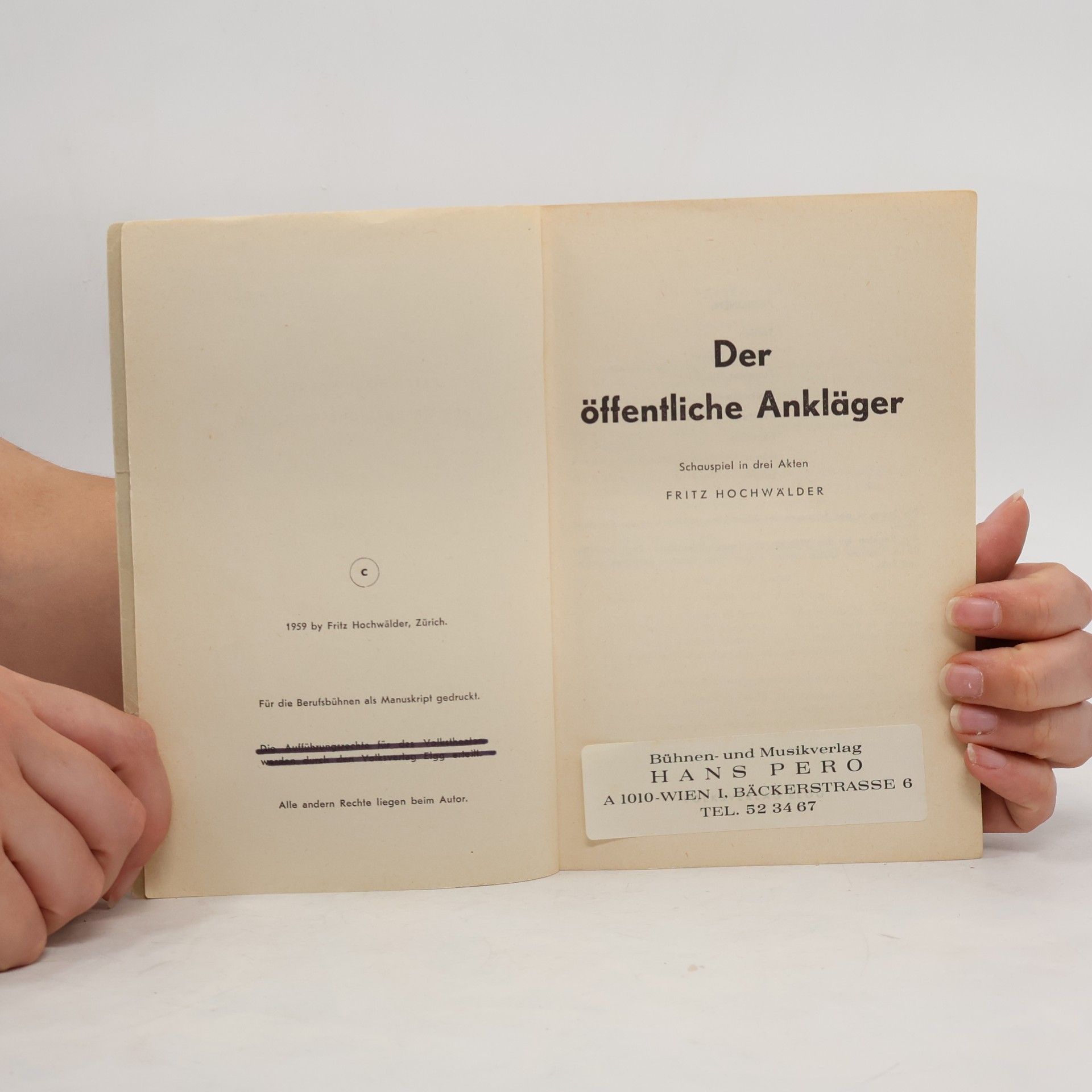 Fritz Hochwälder Der Öffentliche Ankläger