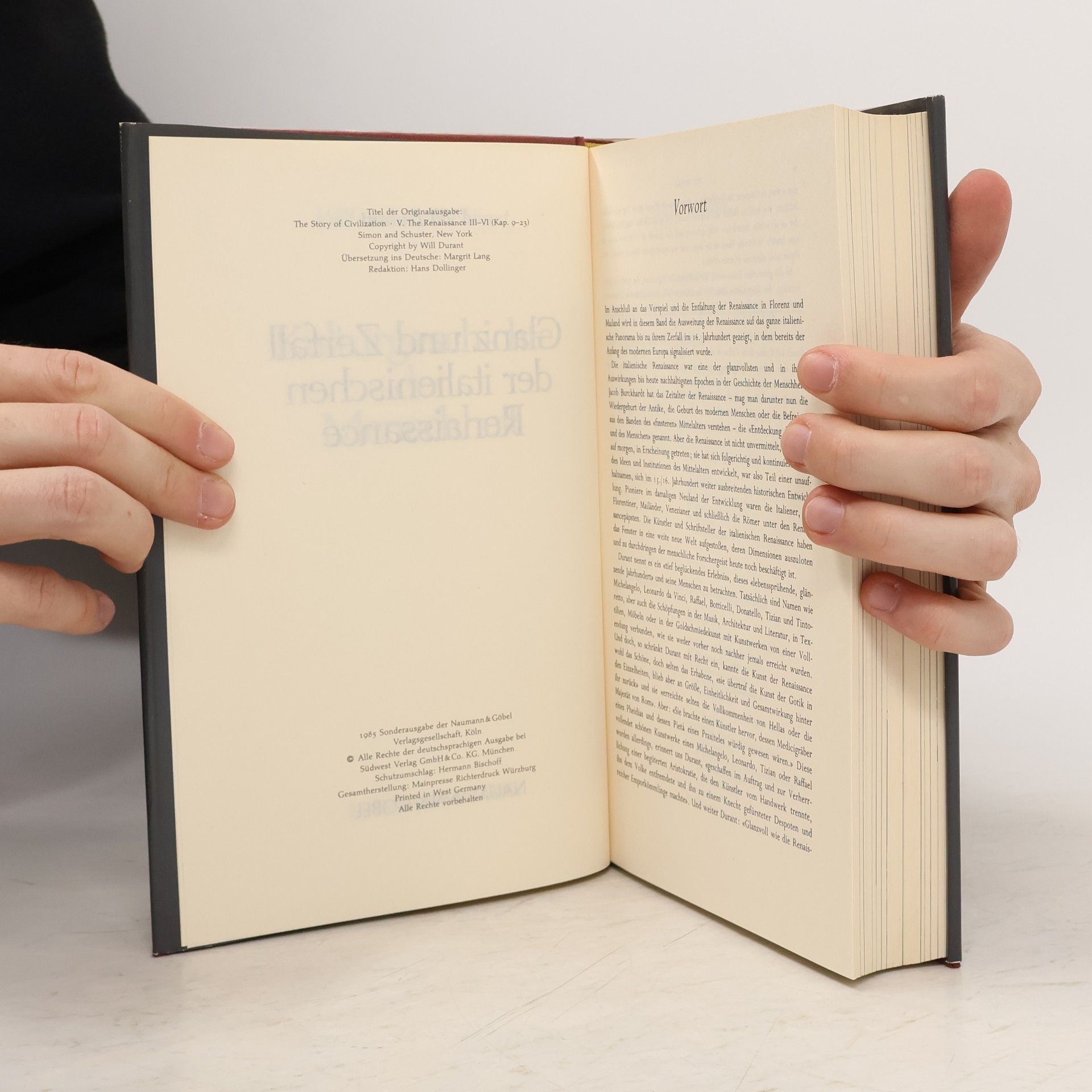 Will Durant Kulturgeschichte der Menschheit 8. Glanz und Zerfall der italienischen Renaissance