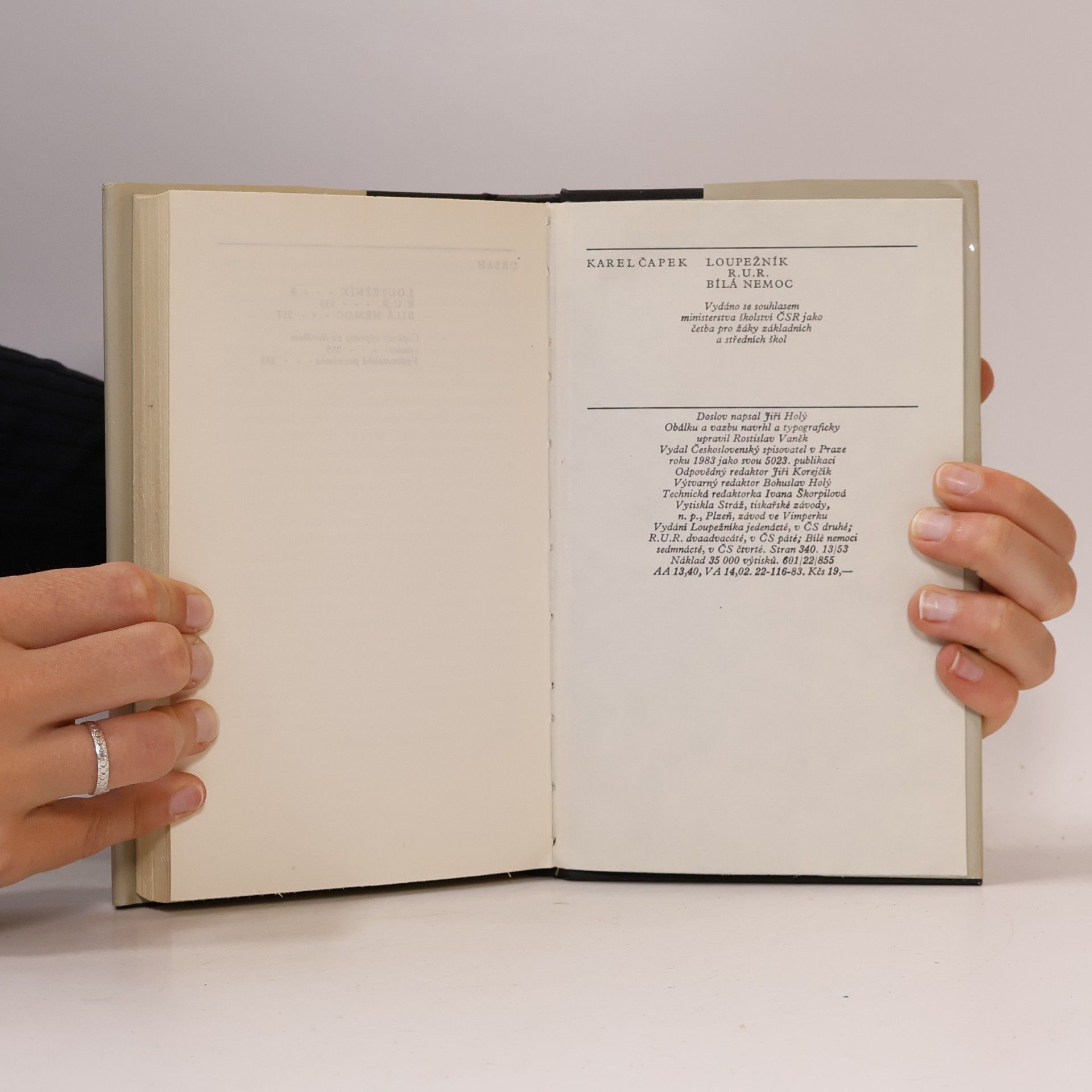 Karel Čapek Loupežník. R.U.R. Bílá nemoc