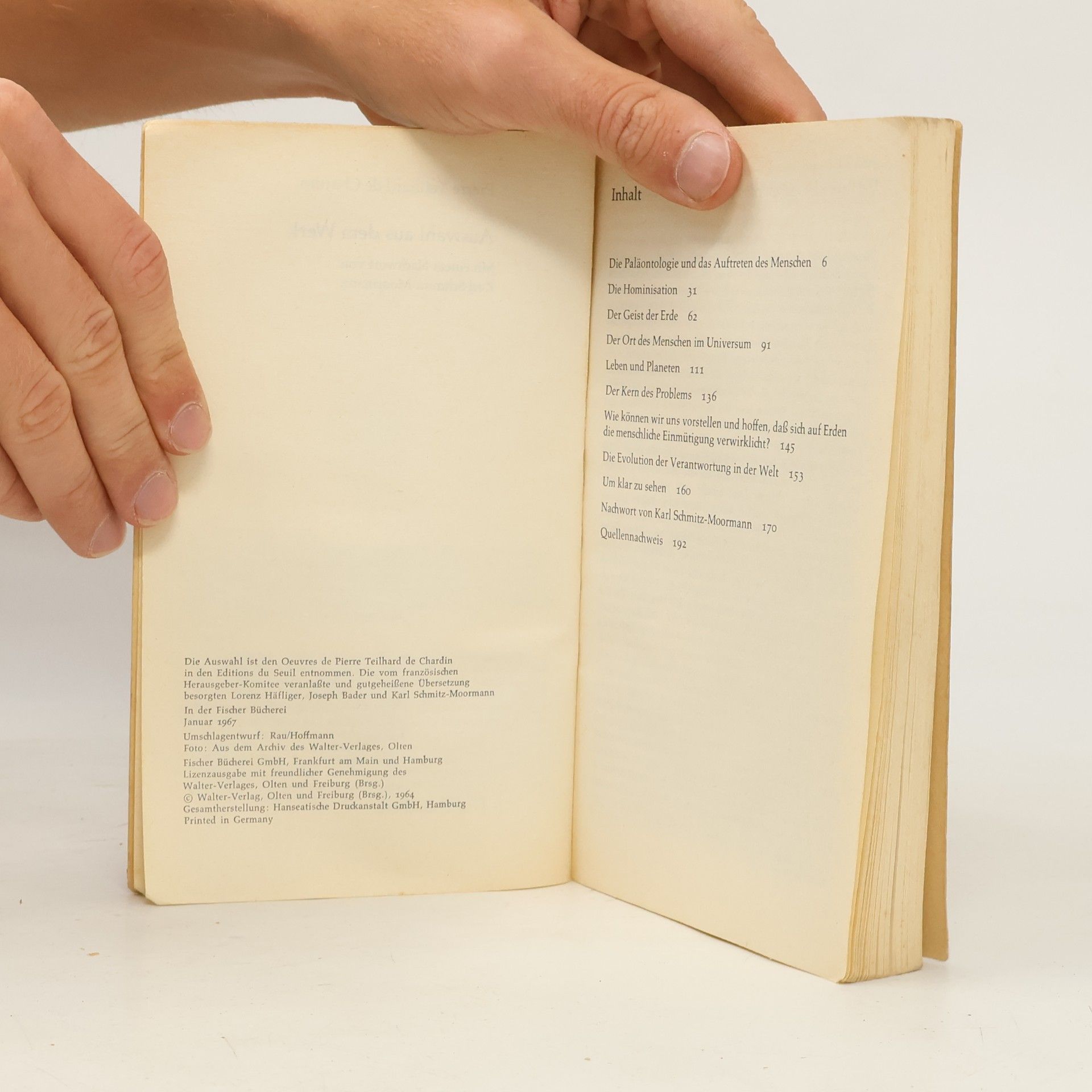Teilhard de Chardin Auswahl aus dem Werk