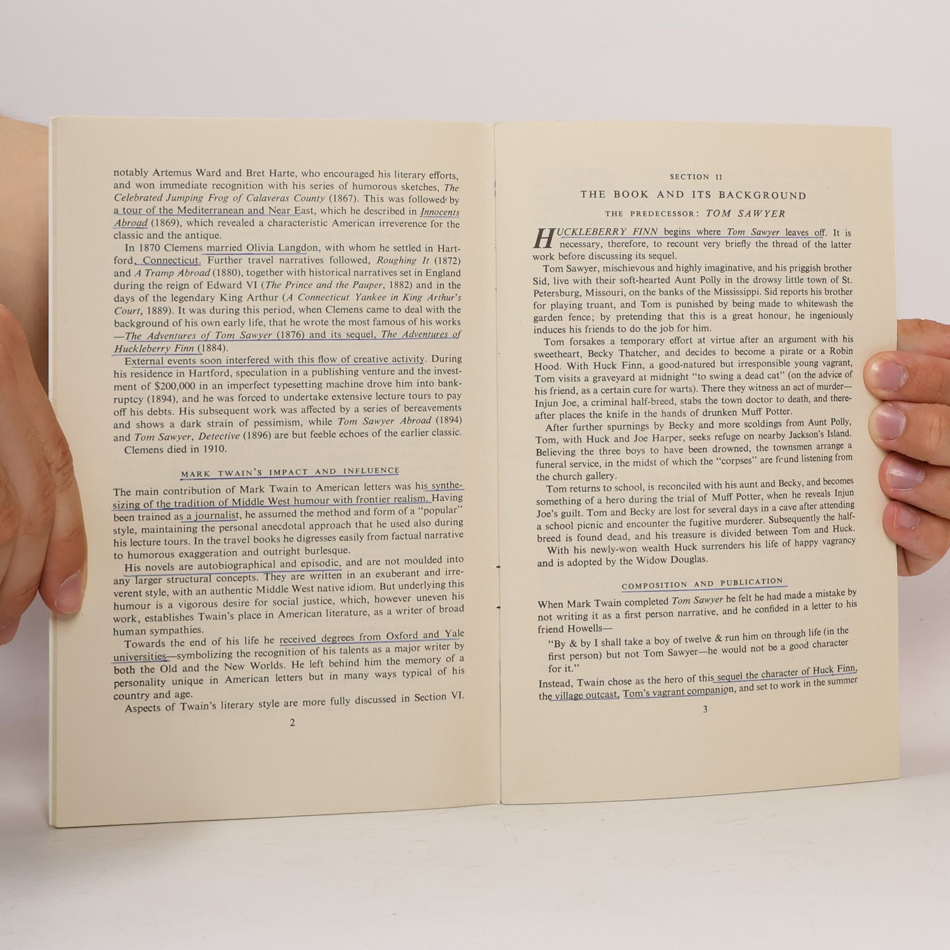 Mark Twain Study-Aids: Notes On Mark Twain's The Adventures Of Huckleberry Finn