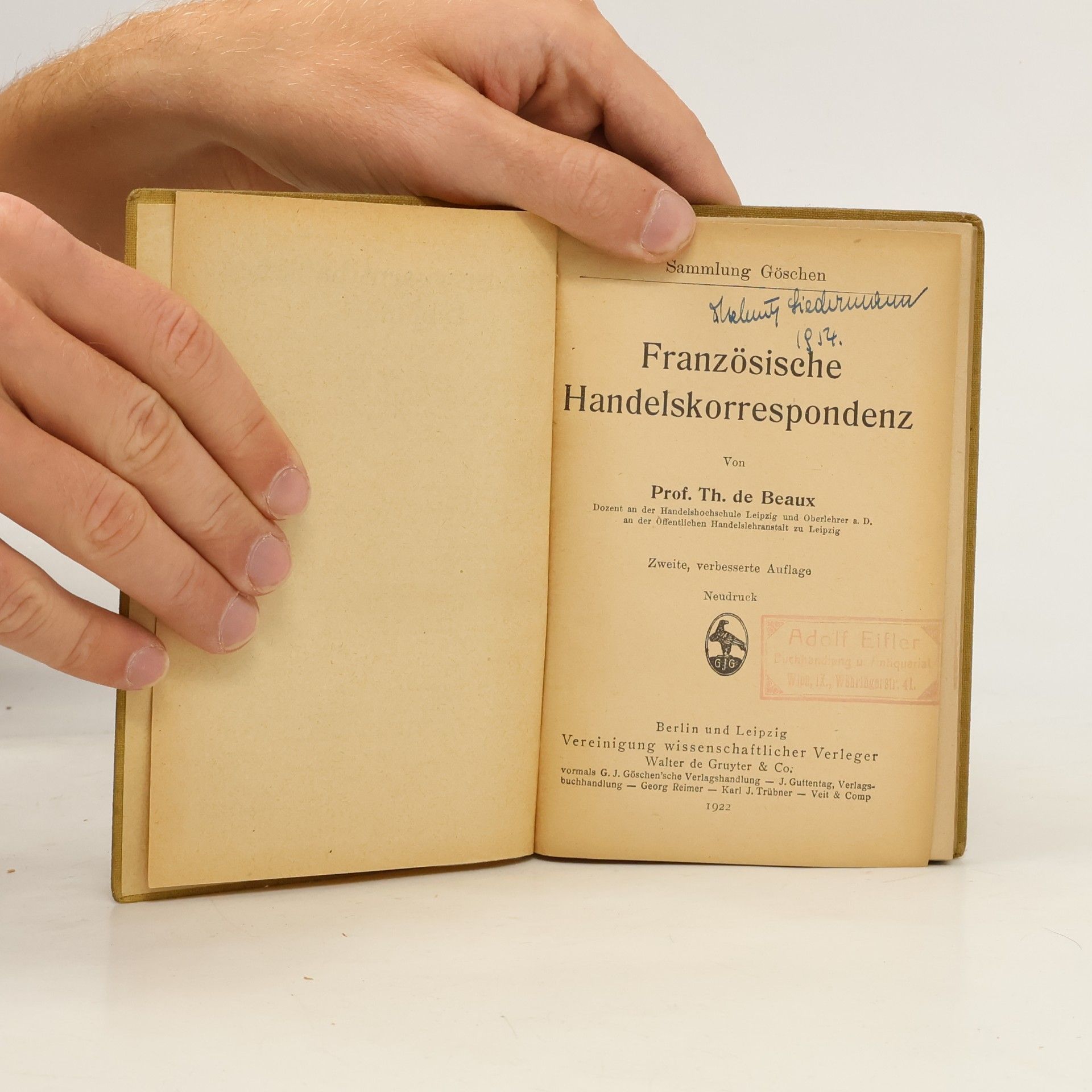 Theodor de Beaux  Französische Handelskorrespondenz
